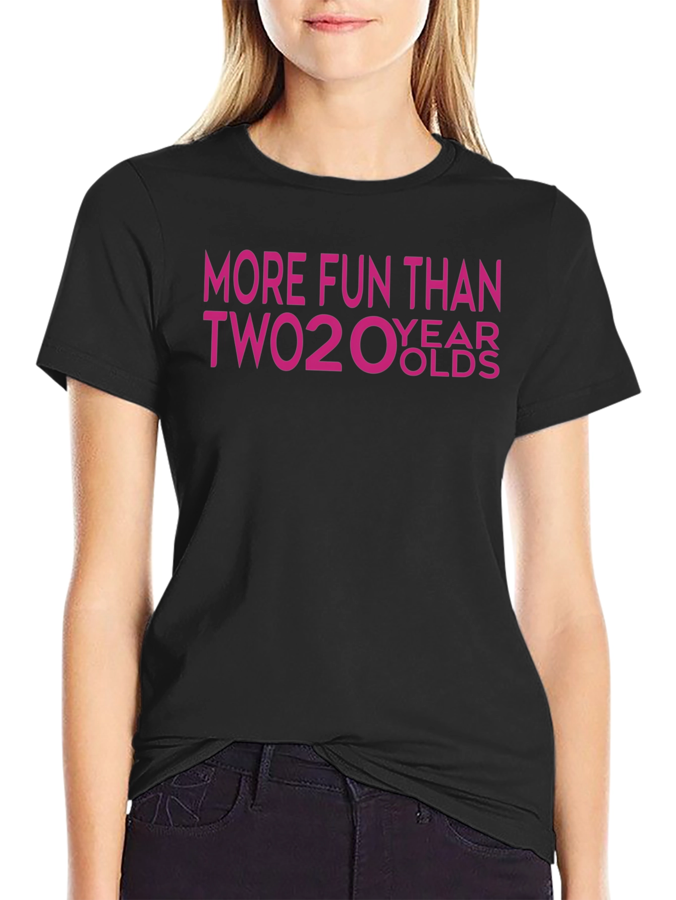 Black More Fun Than Two 20 Year Olds T-Shirt view 2