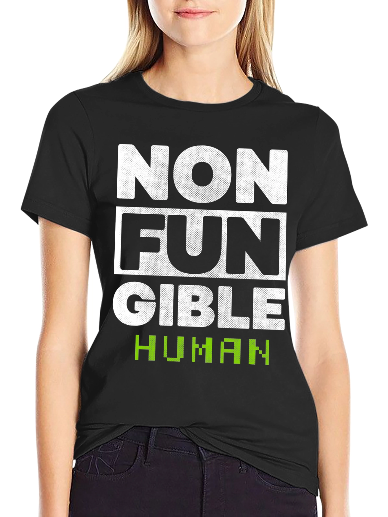 Black Non-Fungible Human Funny T-Shirt view 2