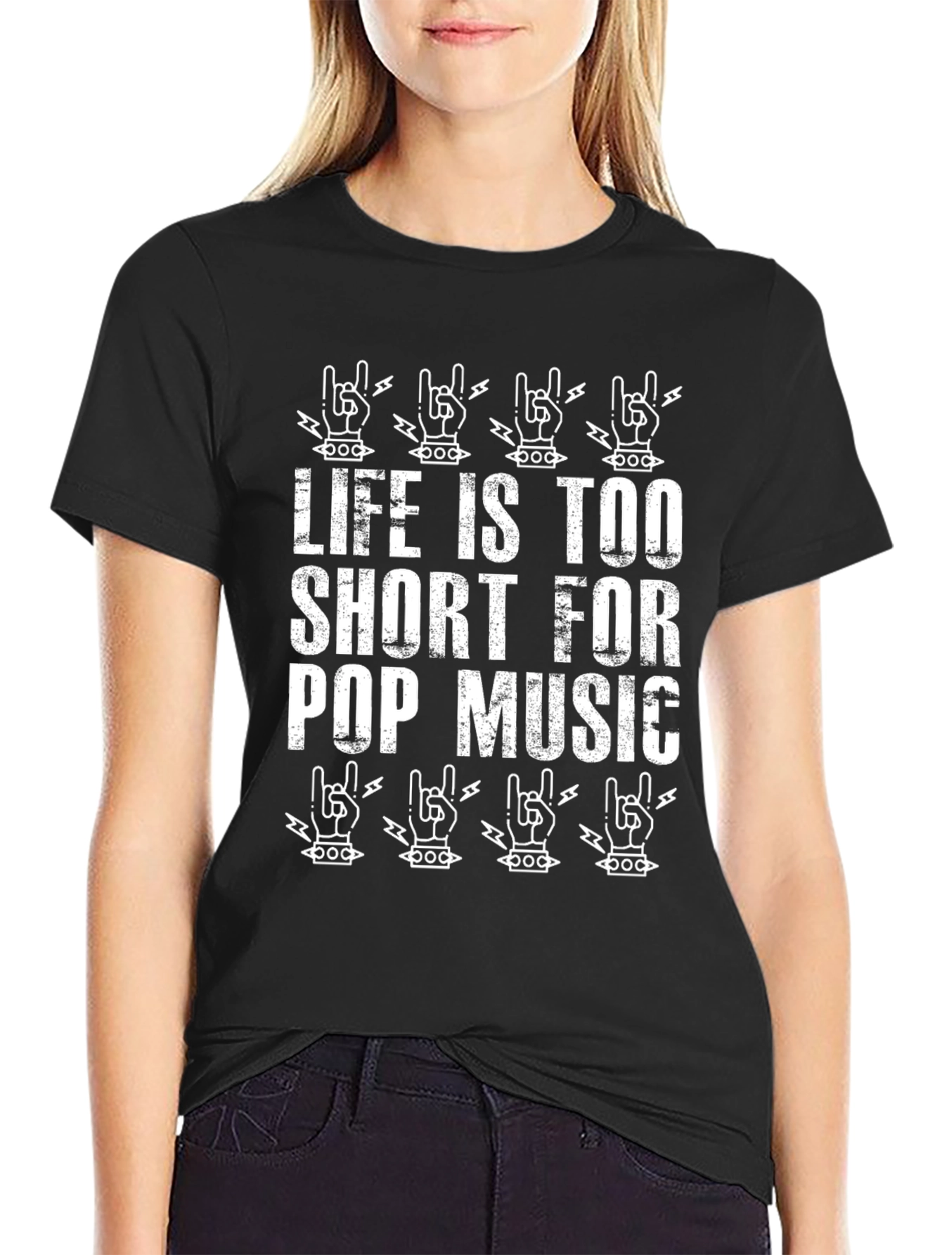 Black Life is Too Short for Pop Music Graphic Tee view 2