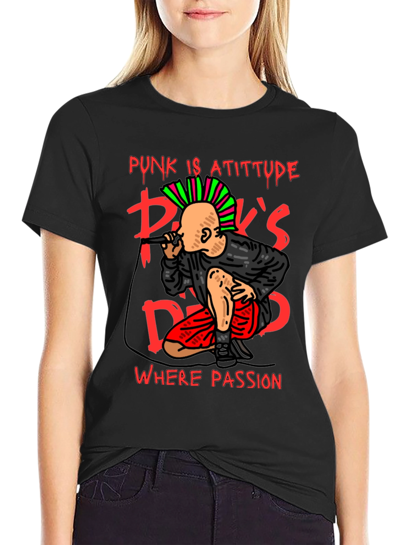 Black Punk Is Attitude Graphic Tee view 2