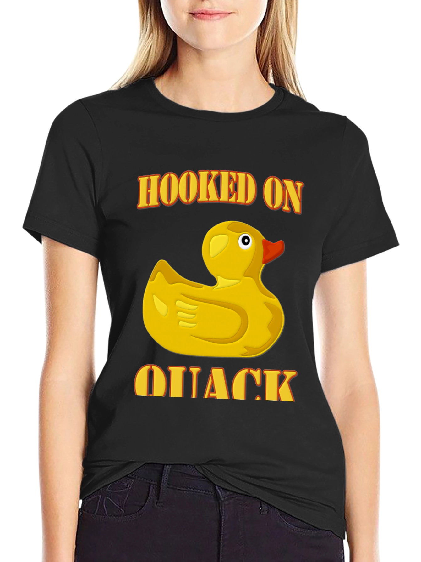 Black Hooked On Quack T-Shirt view 2