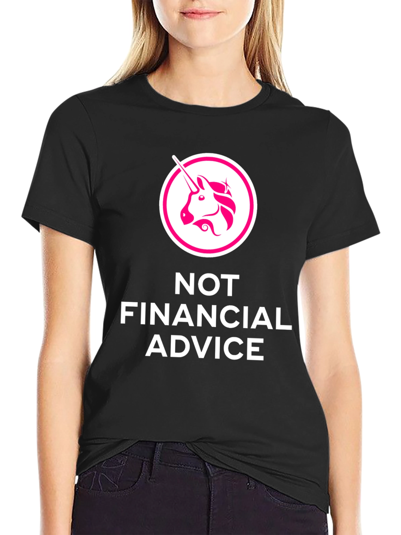 Black Unicorn Crypto T-Shirt - Not Financial Advice Tee view 2