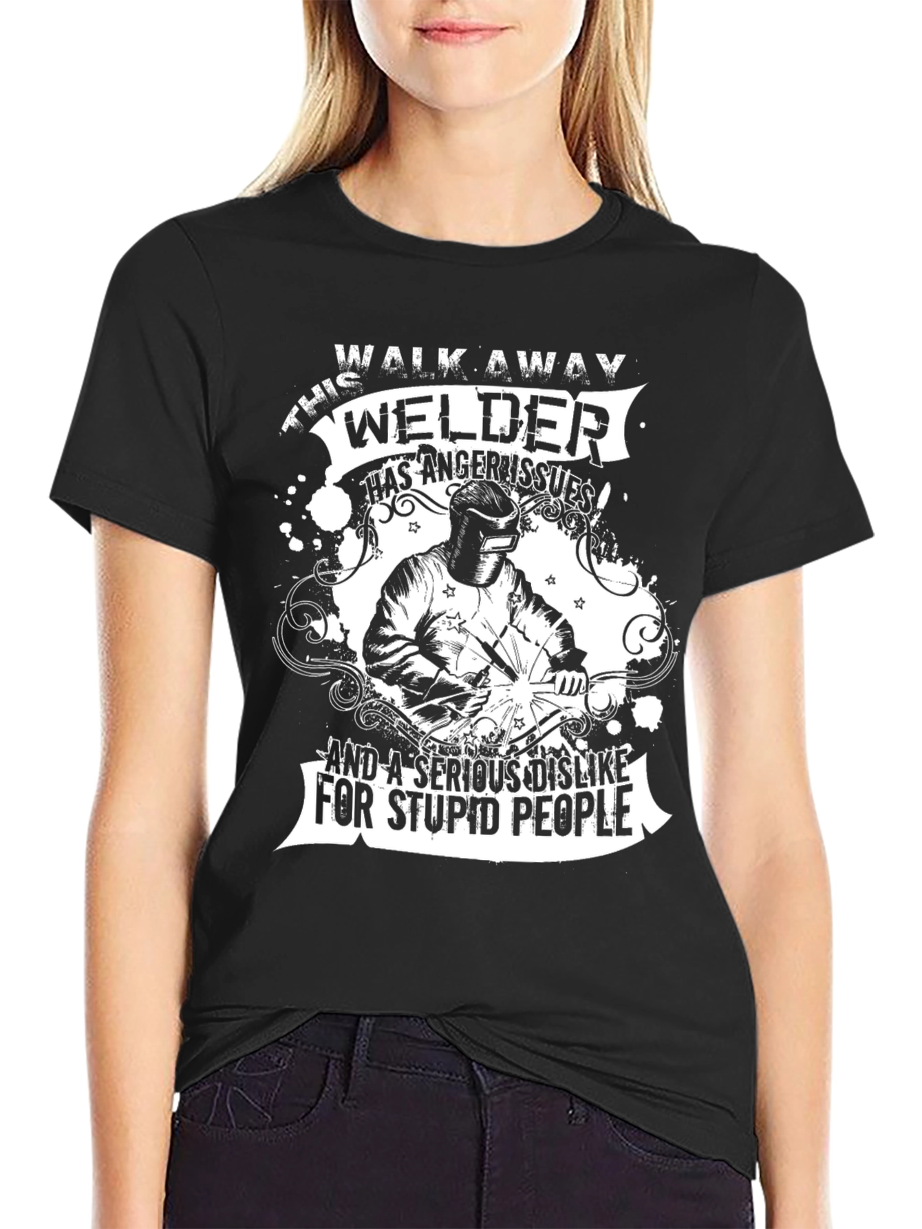 Black Welder Anger Issues Black T-Shirt view 2