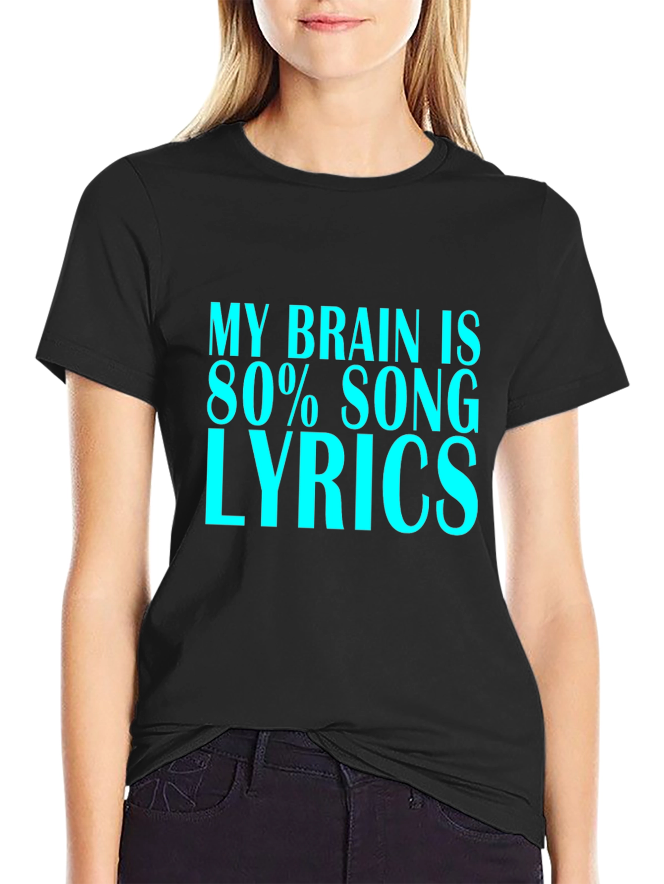 Black My Brain Song Lyrics Black T-Shirt view 2