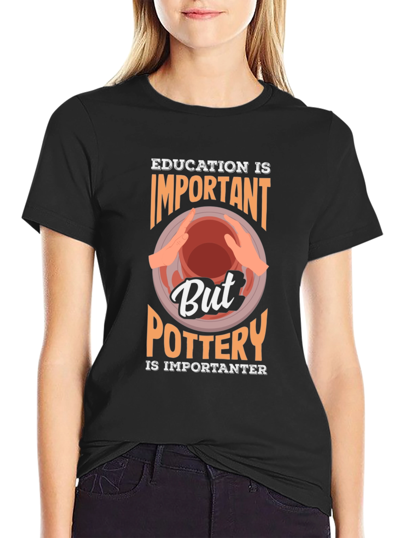 Black Pottery is Importanter T-Shirt - Unique Design view 2