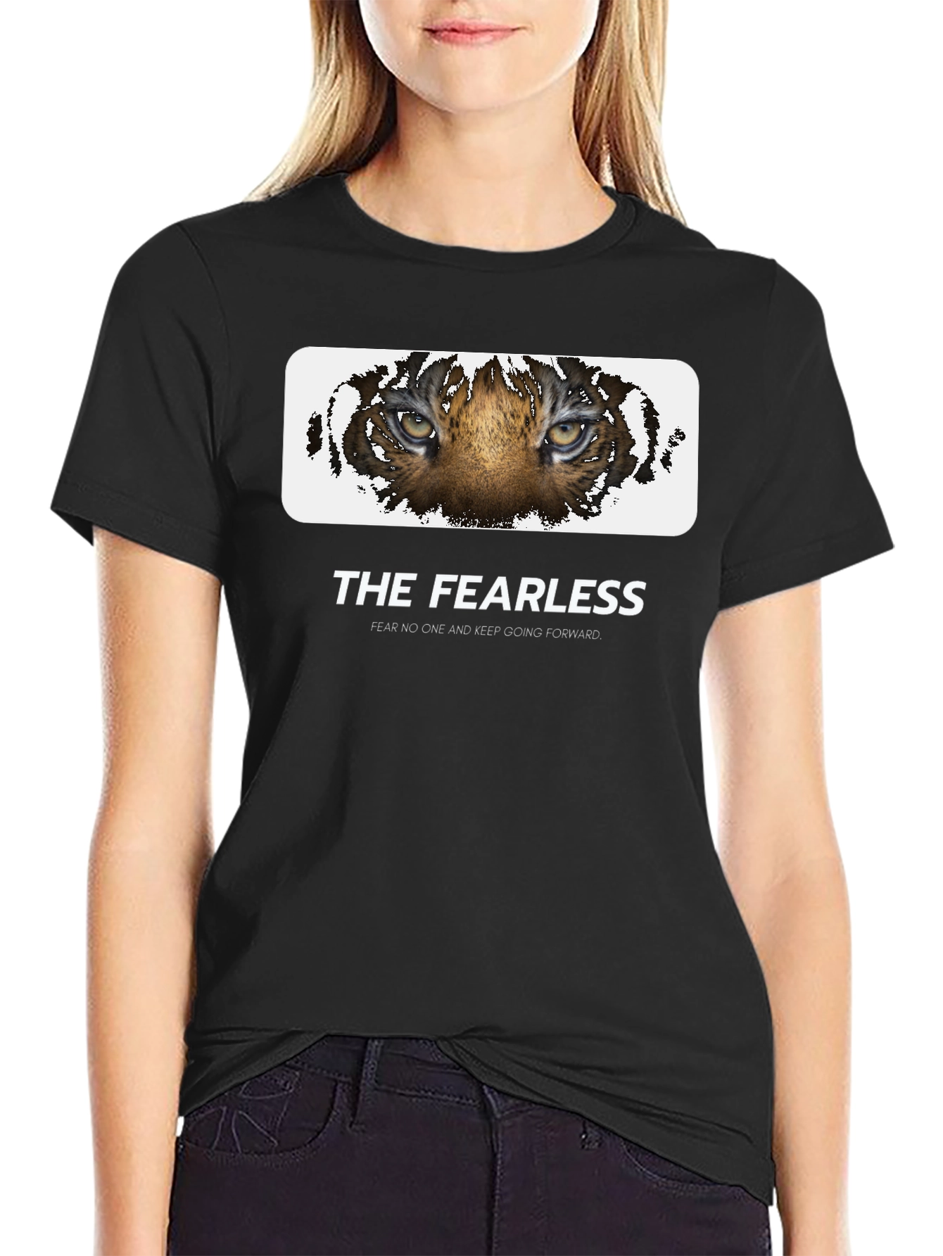 Black The Fearless Tiger Graphic Tee - Black Cotton view 2