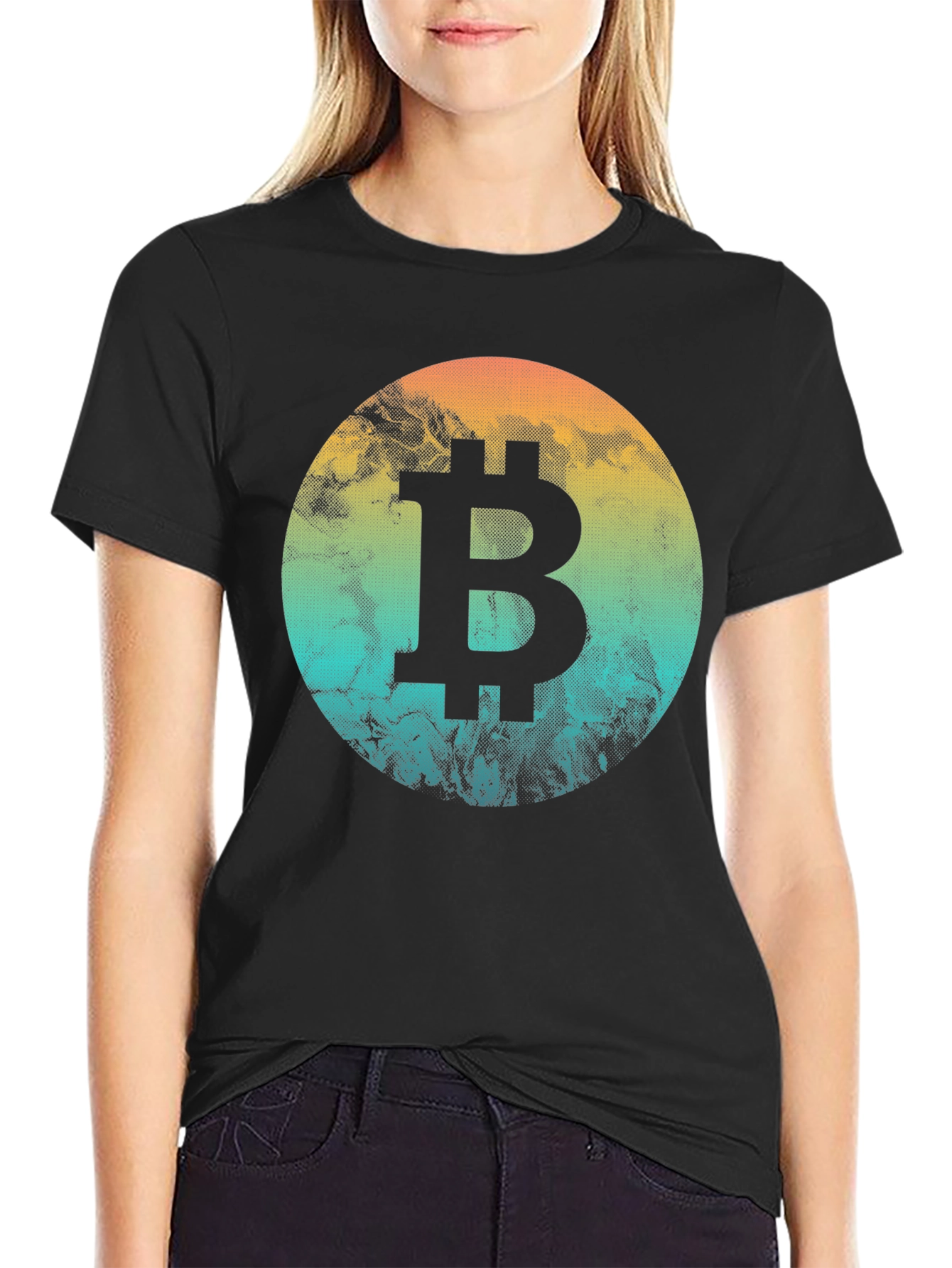 Black Bitcoin Graphic Tee - Crypto Enthusiast Shirt view 2