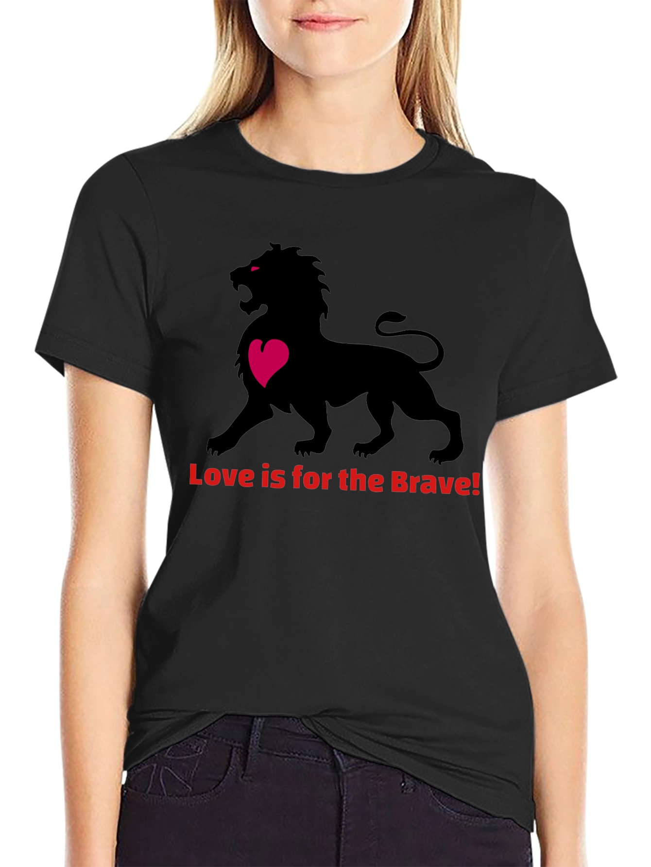 Black Love Is Brave Lion Graphic Tee - Bold Style view 2