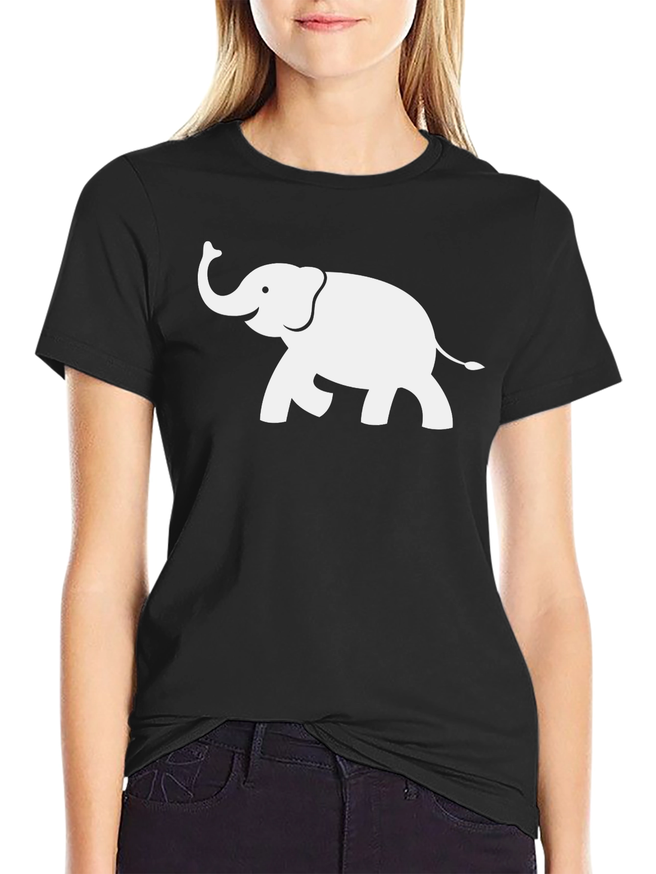 Black Elephant Graphic Tee - Black Cotton Blend view 2