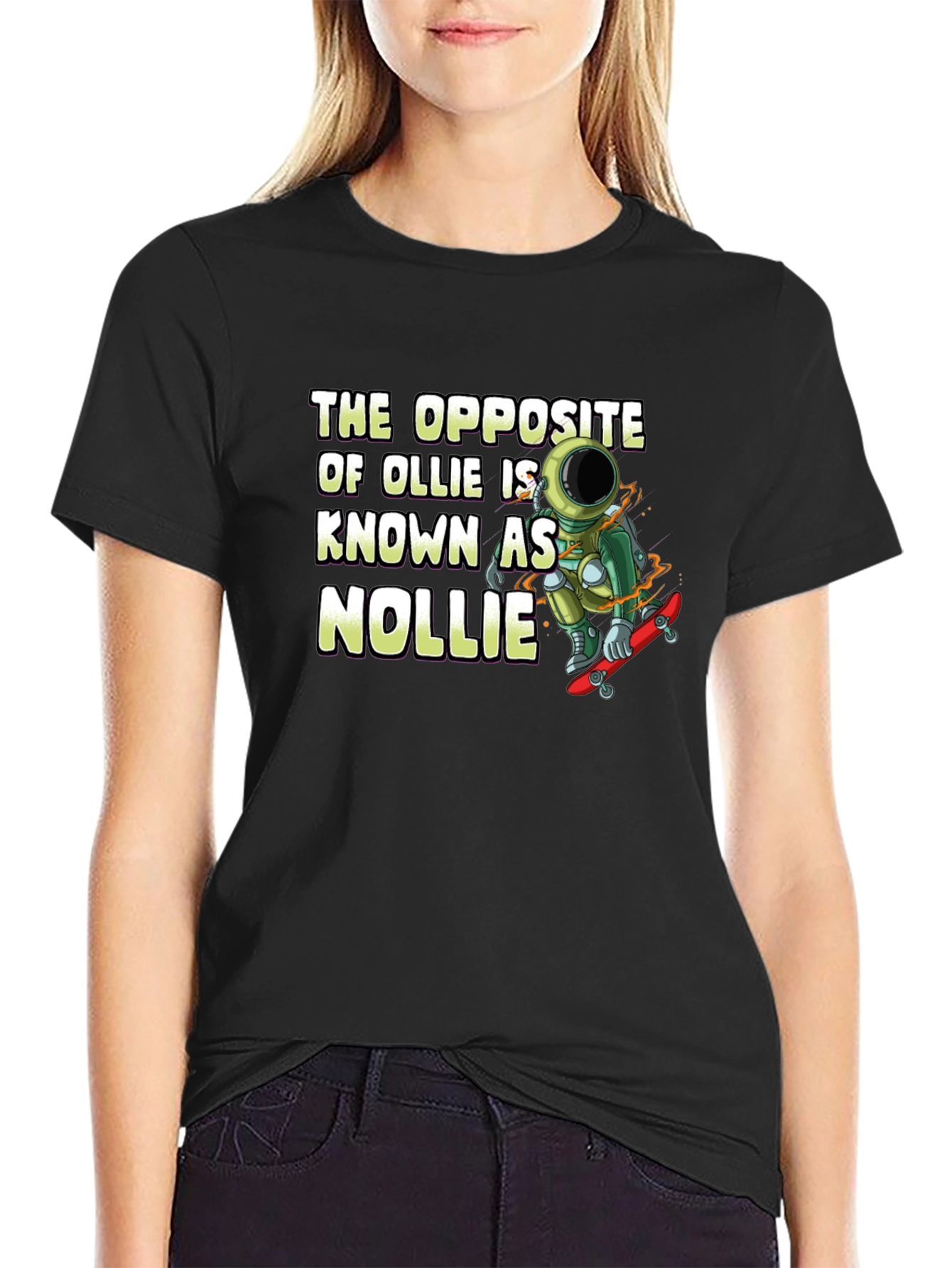 Black Nollie Astronaut Graphic T-Shirt view 2