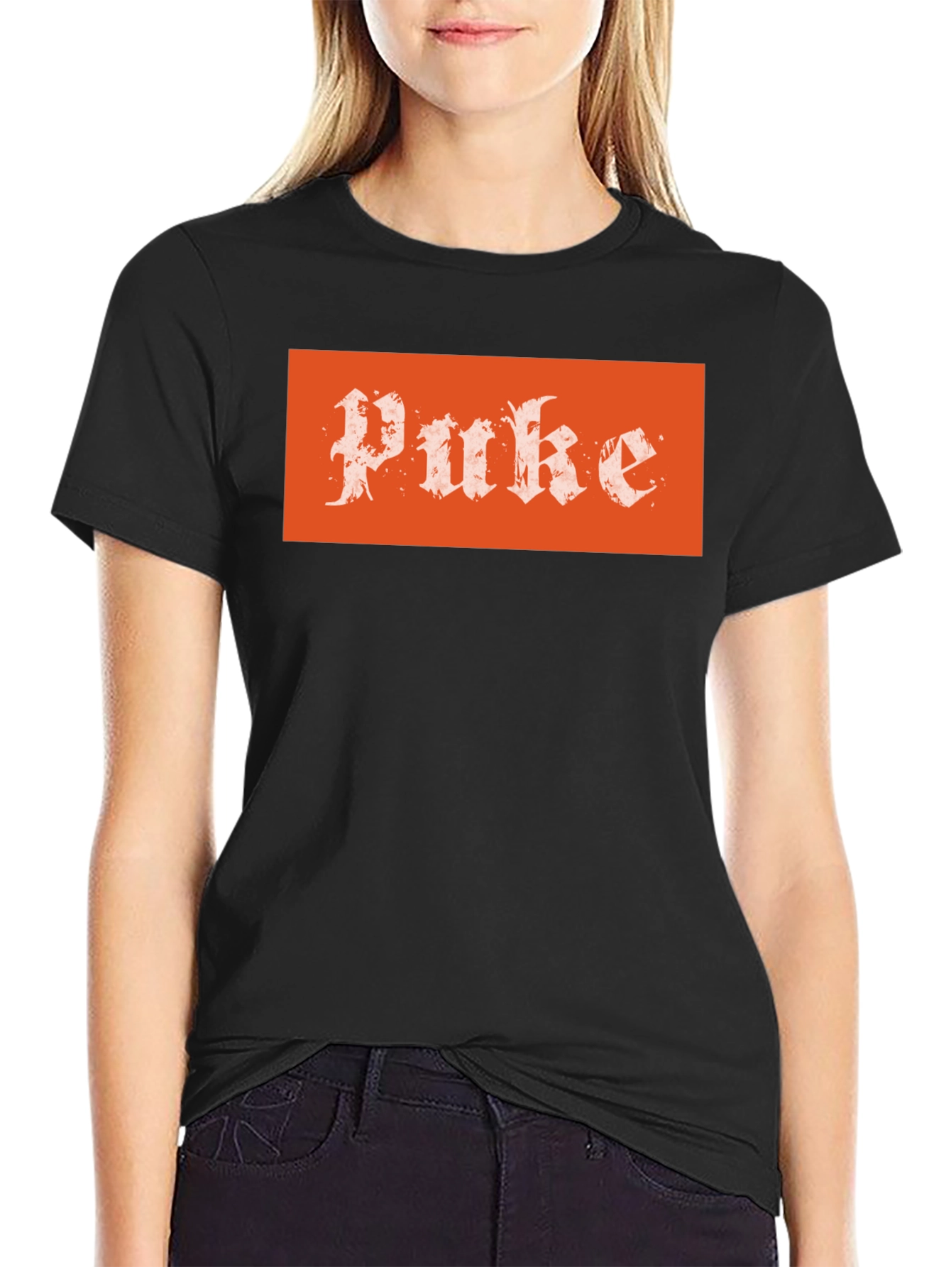 Black Puke Graphic T-Shirt - Grunge Style view 2