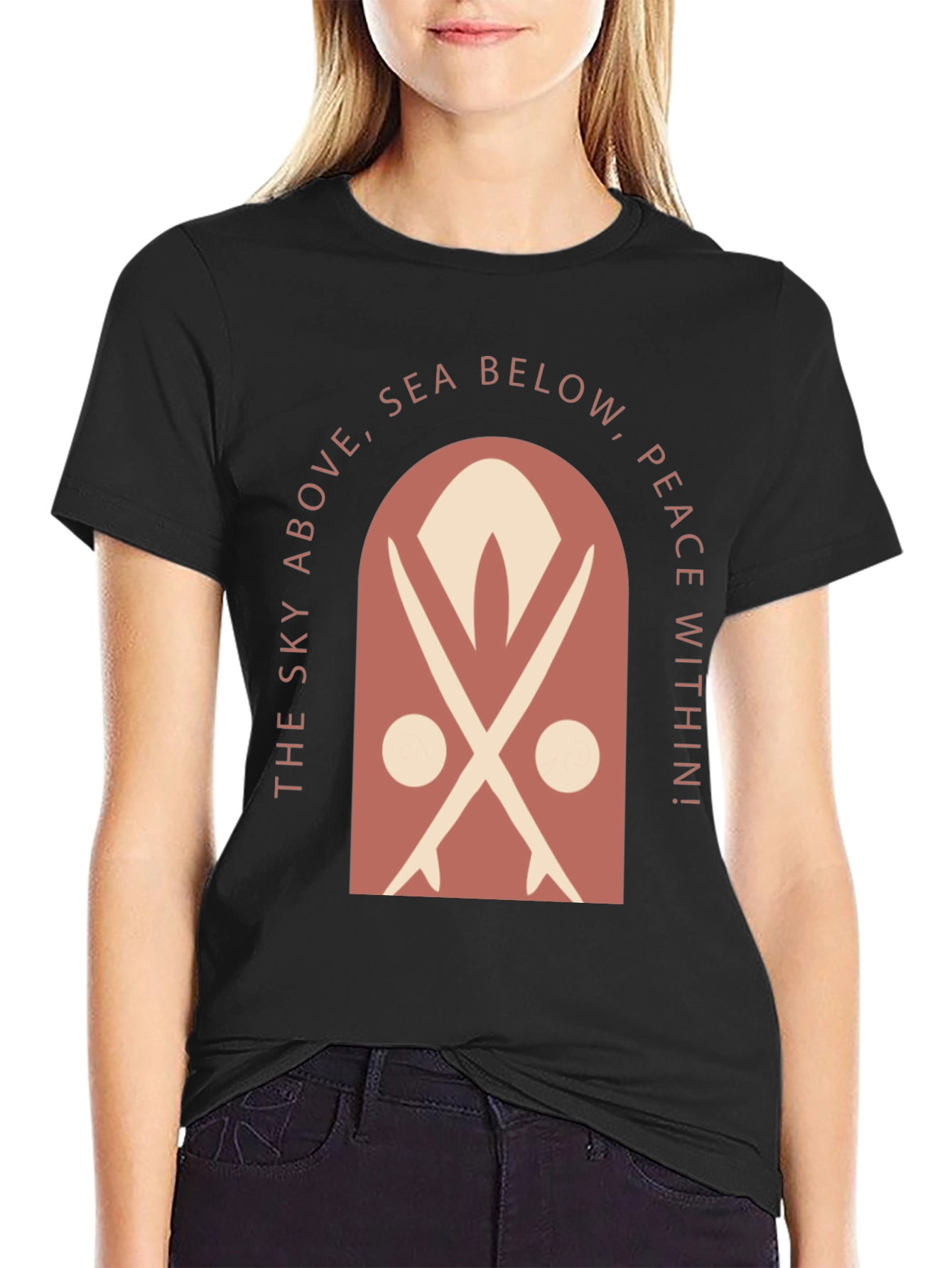 Black Sky Above Sea Below Graphic Tee view 2