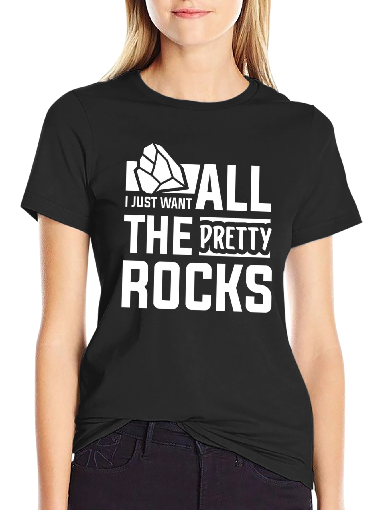 Black Pretty Rocks Graphic T-Shirt - Rock Collector Tee view 2