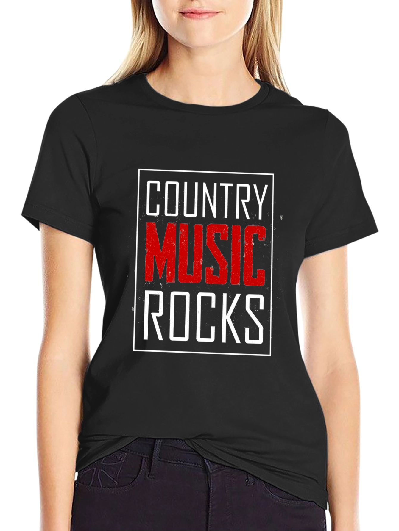 Black Country Music Rocks Graphic T-Shirt view 2