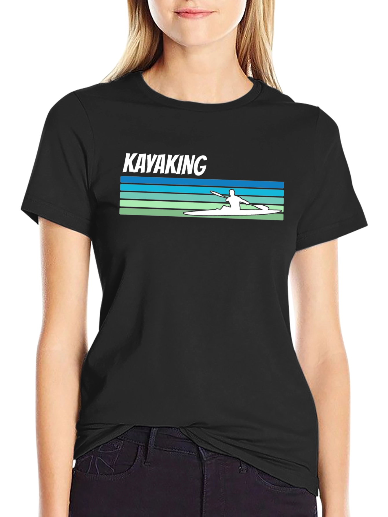 Black Kayaking Graphic Tee - Stylish Adventure Shirt view 2