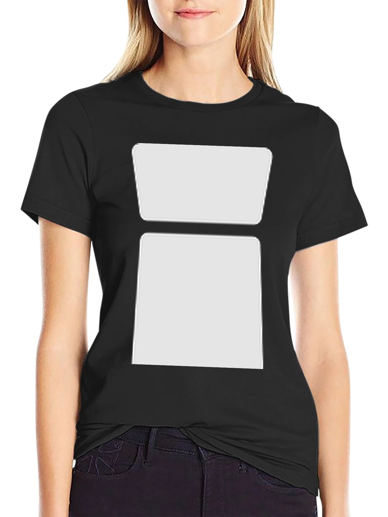 Black Modern Block Graphic Tee - Casual Style view 2