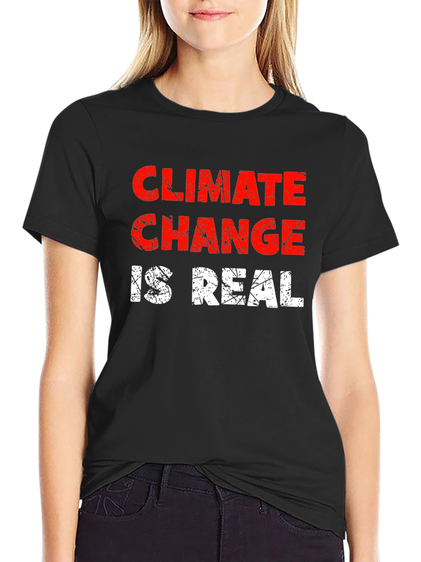 Black Climate Change Is Real Graphic Tee view 2