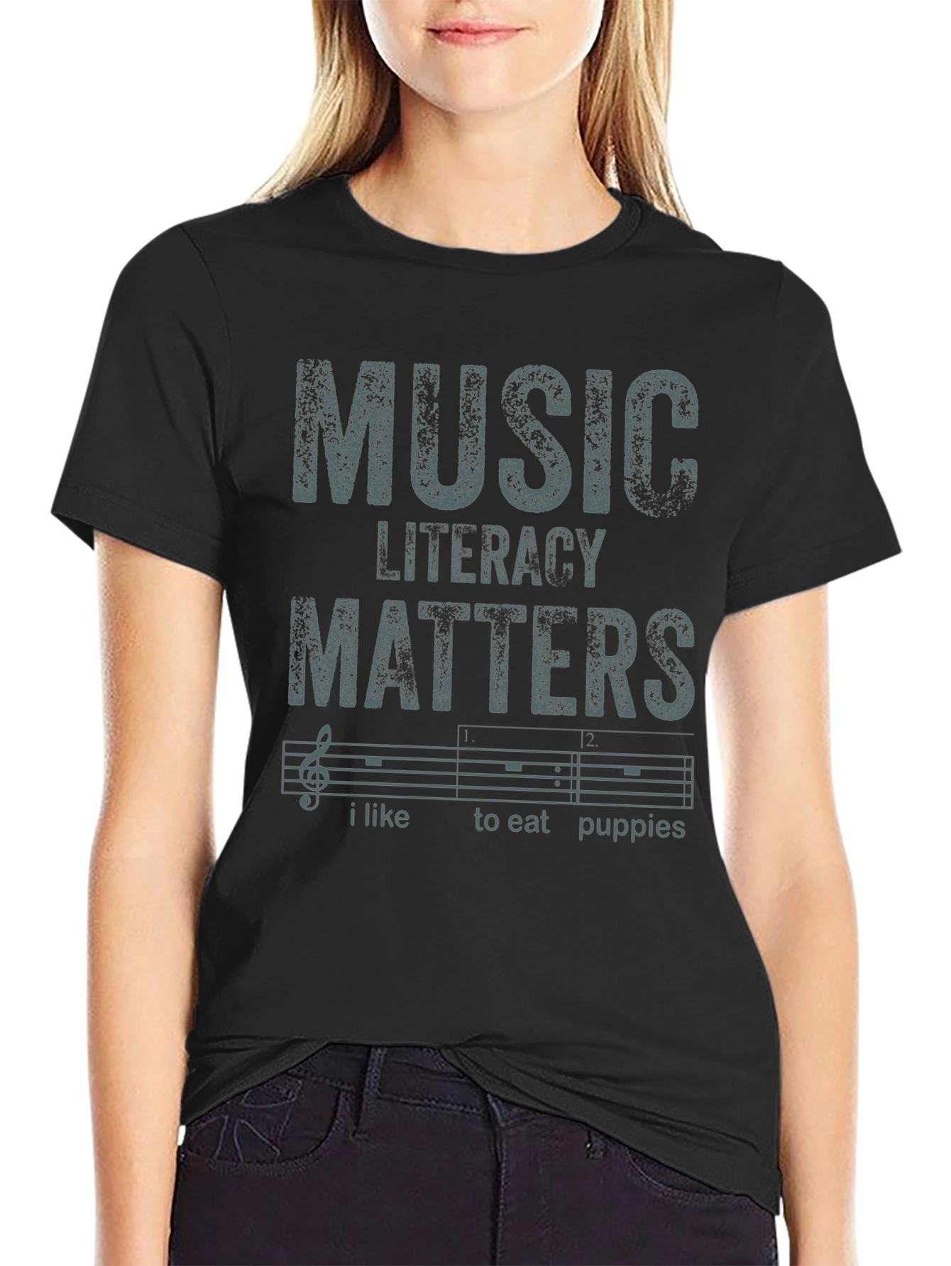 Black Music Literacy Matters T-Shirt view 2