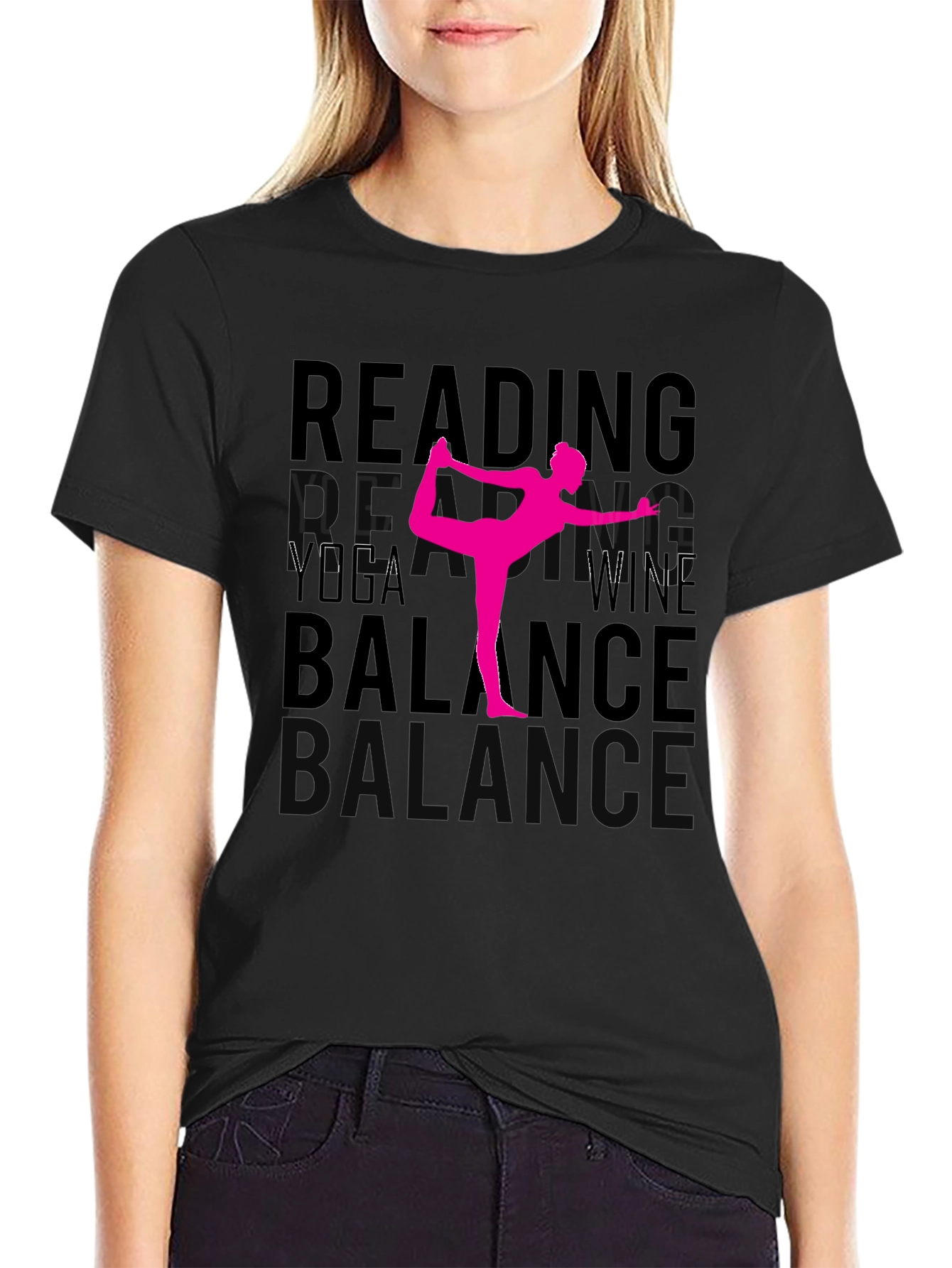 Yoga Wine Reading Balance Graphic Tee - 2