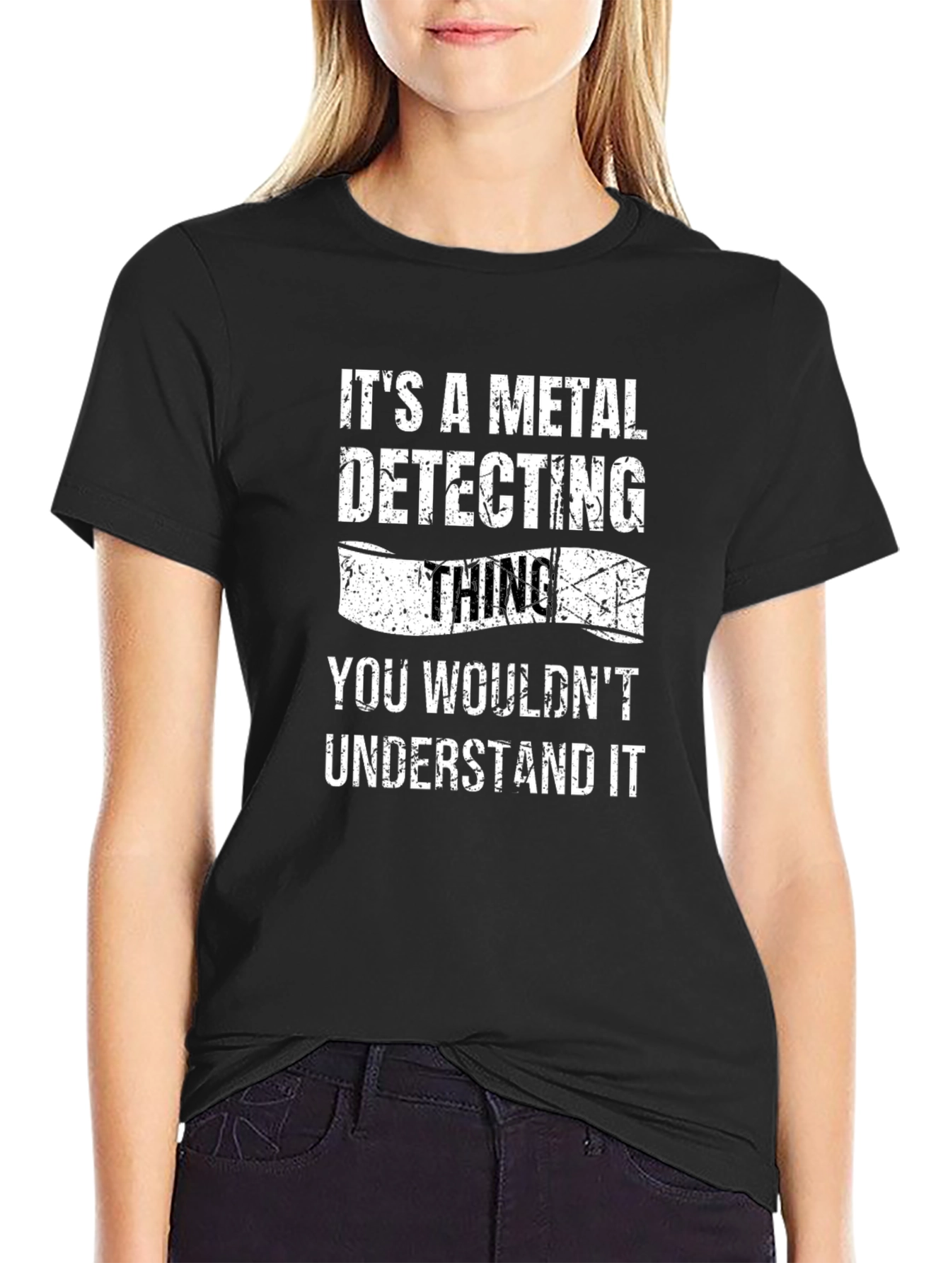 Black Metal Detecting Thing T-Shirt Funny Detectorist Gift view 2
