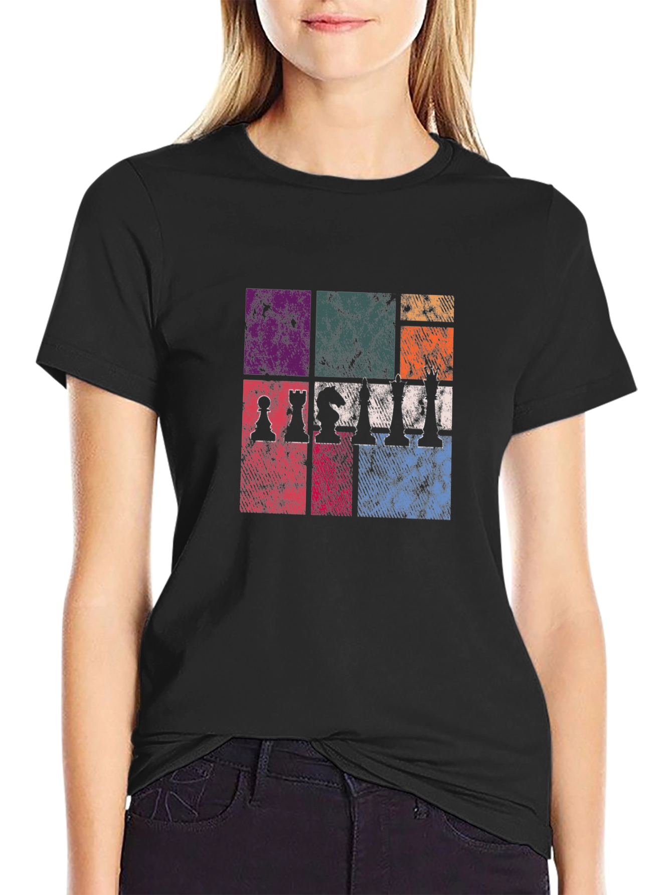 Black Chess Piece Graphic T-Shirt - Vintage Style view 2