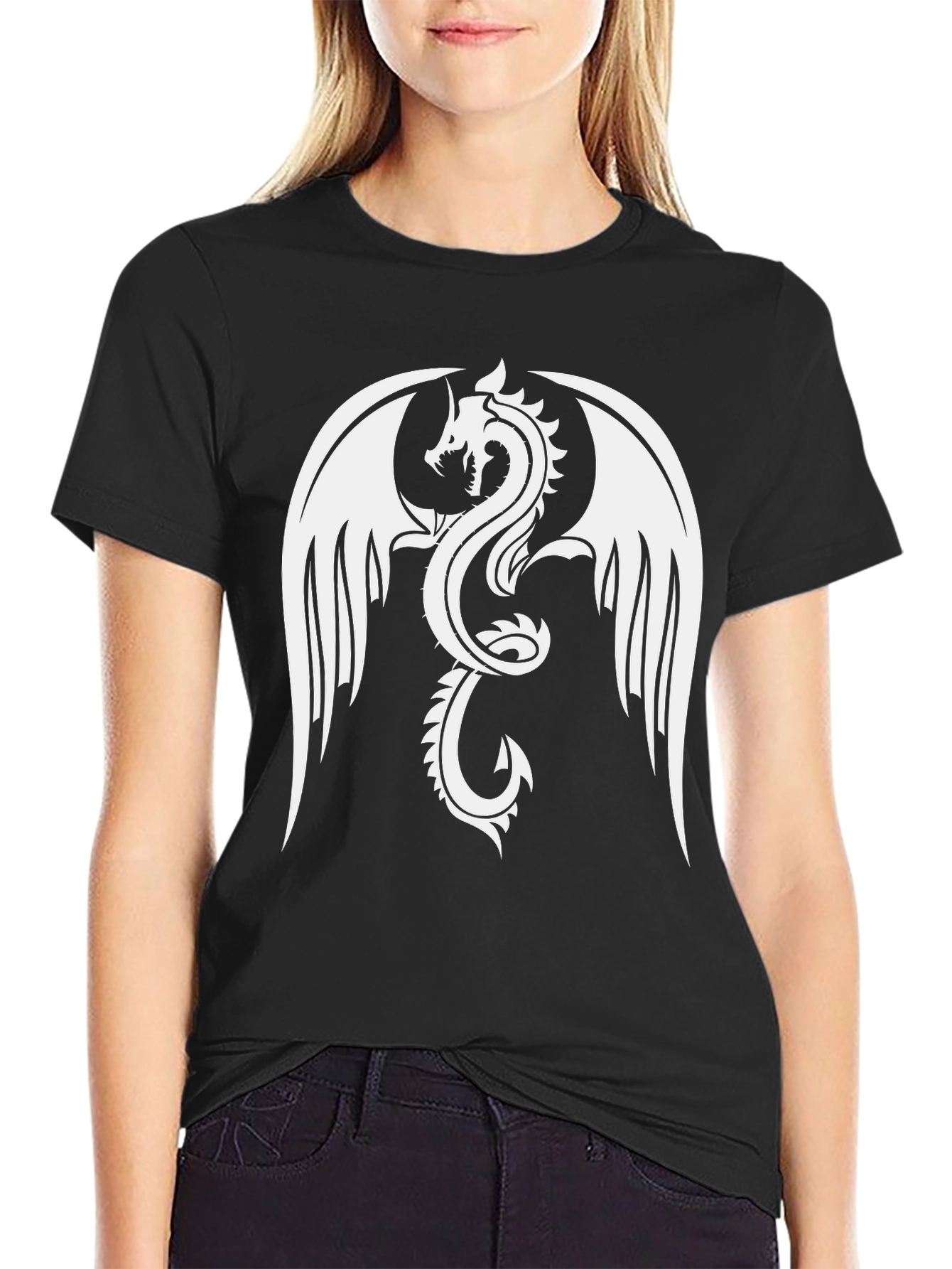 Black Dragon Graphic Black T-Shirt view 2