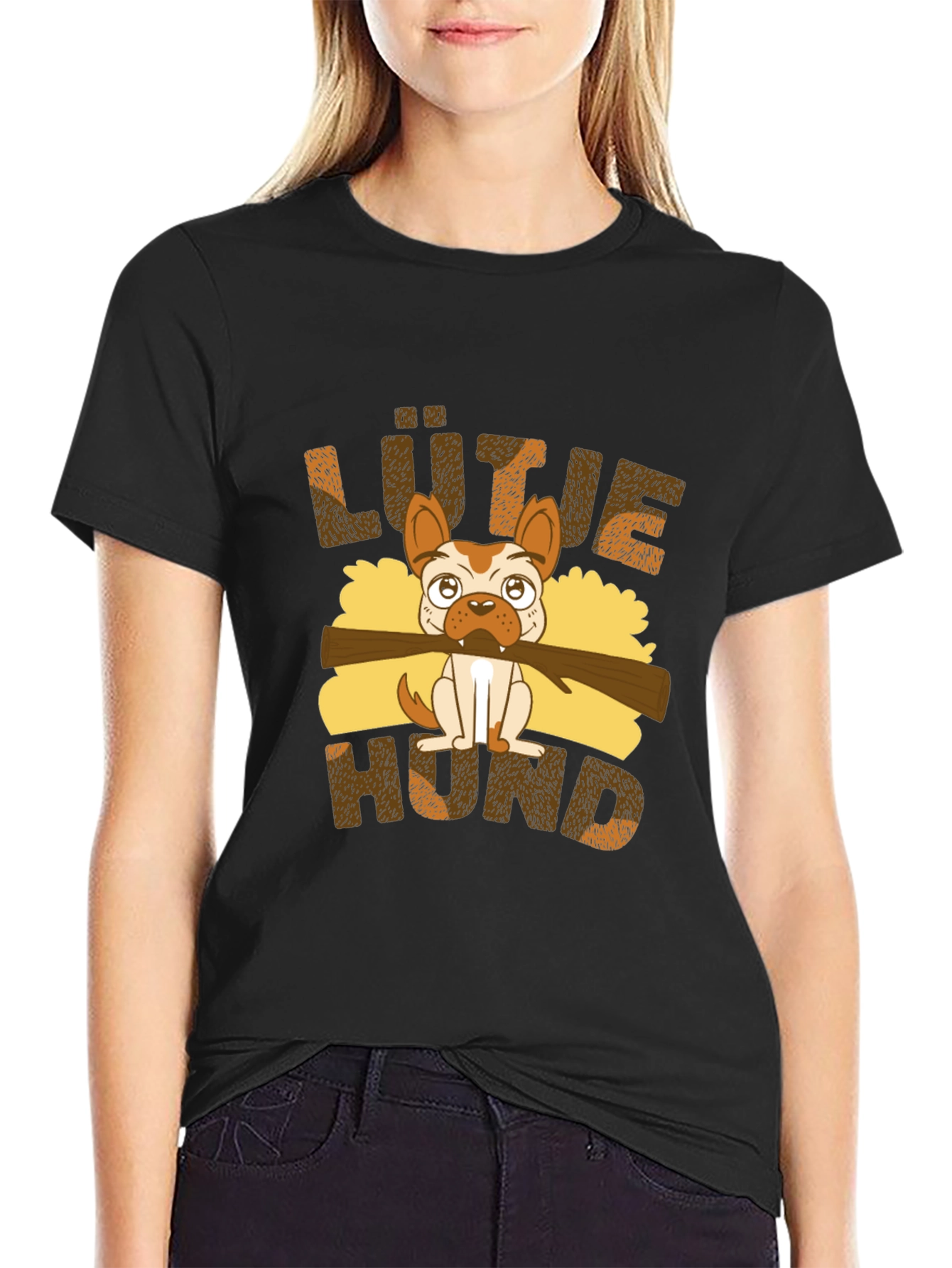 Black Lütje Hund Dog Graphic T-Shirt view 2