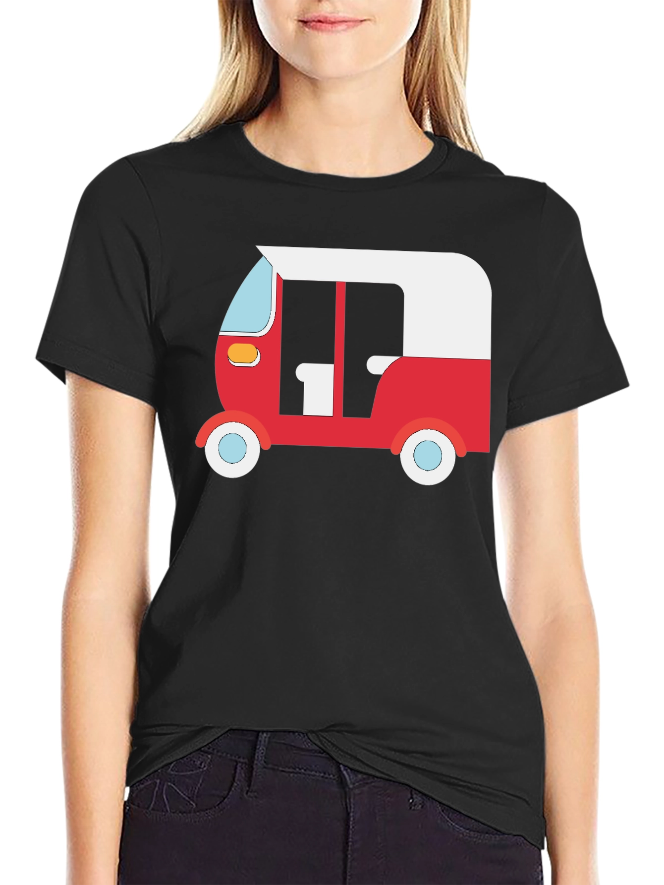 Black Auto Rickshaw Graphic Tee - Black view 2