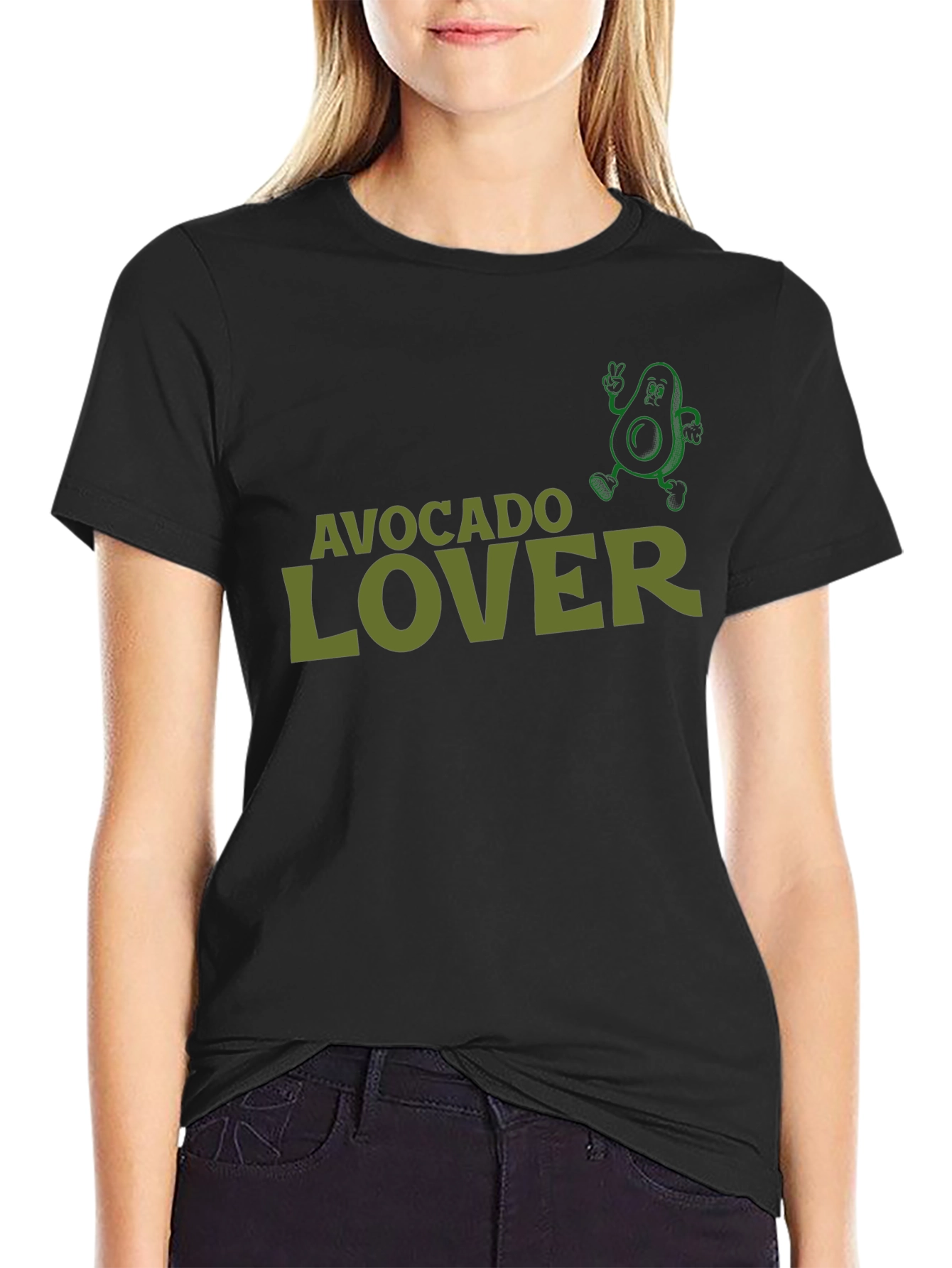 Black Avocado Lover T-Shirt Funny Avocado Graphic Tee view 2