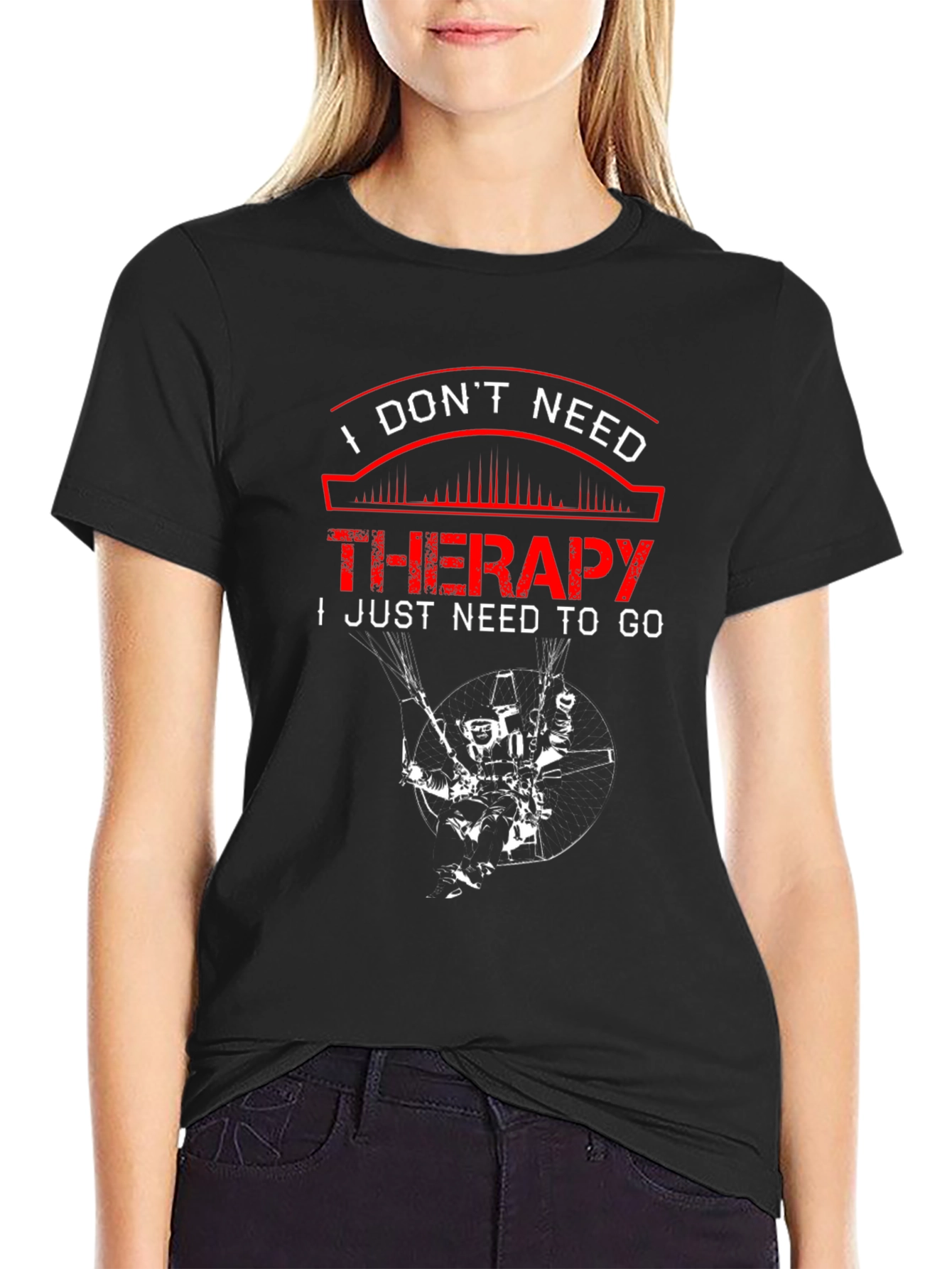 Black I Don't Need Therapy T-Shirt view 2