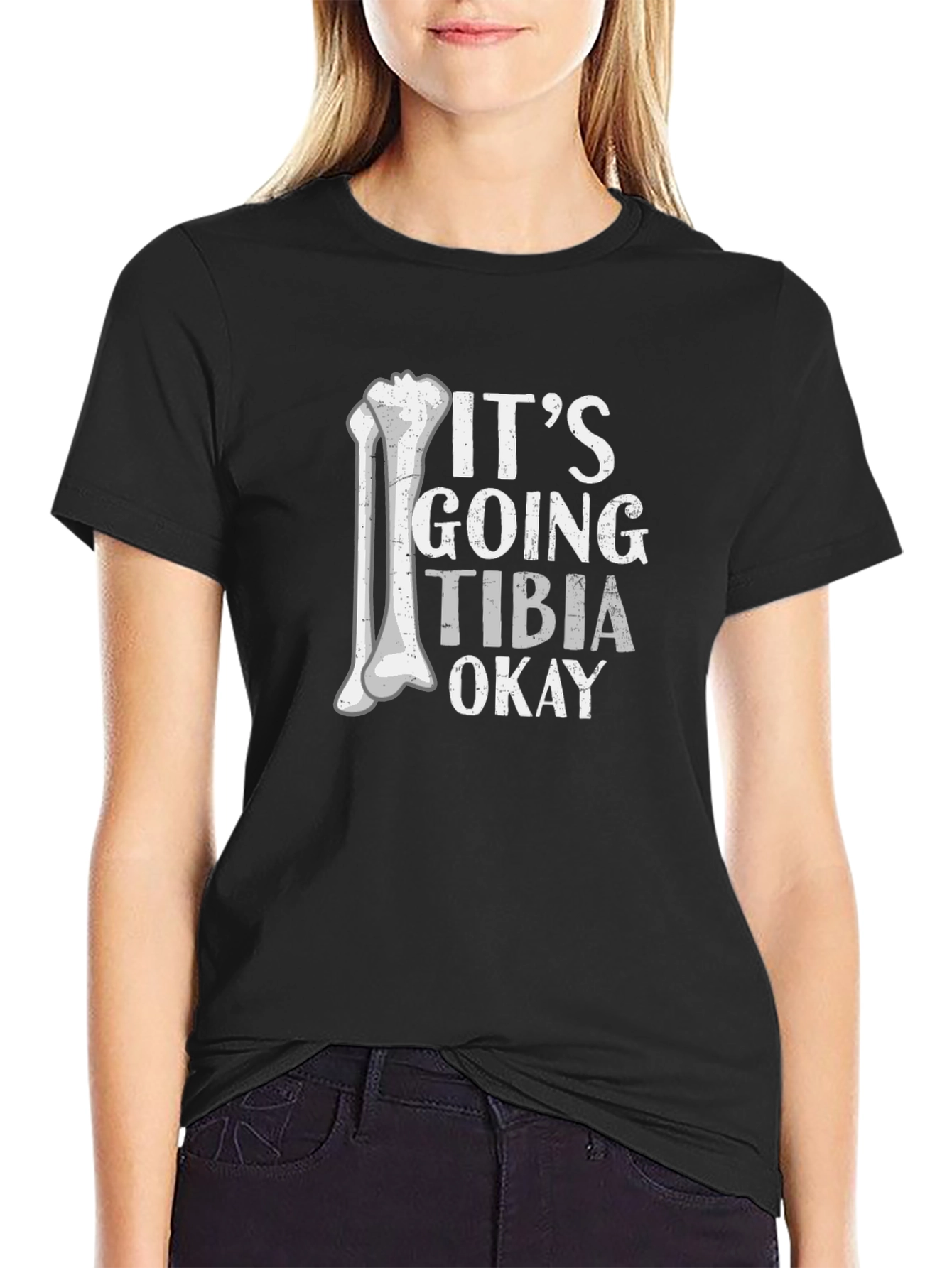 Black Funny It's Going Tibia Okay Graphic Tee - Black view 2