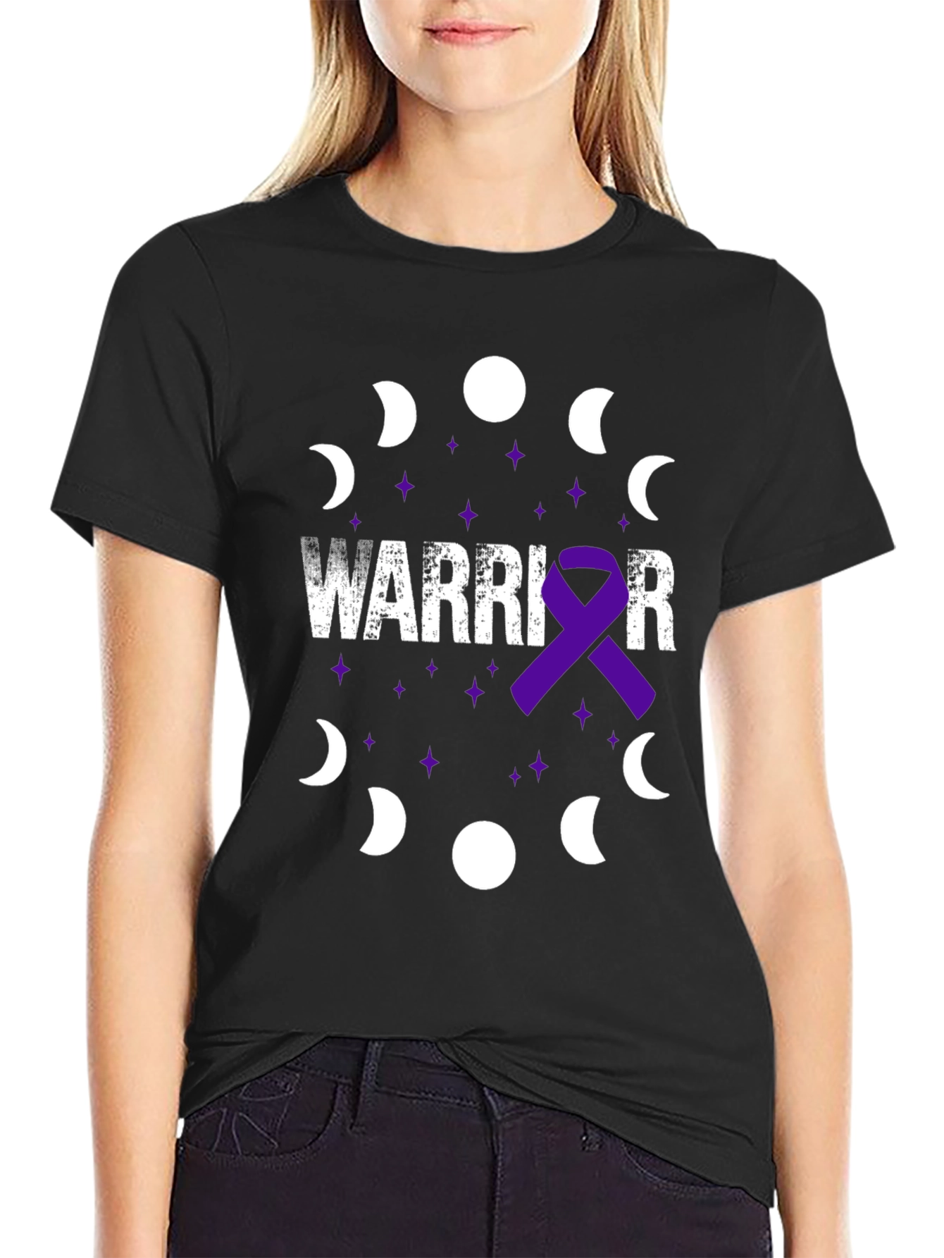 Black Warrior Awareness Ribbon T-Shirt view 2