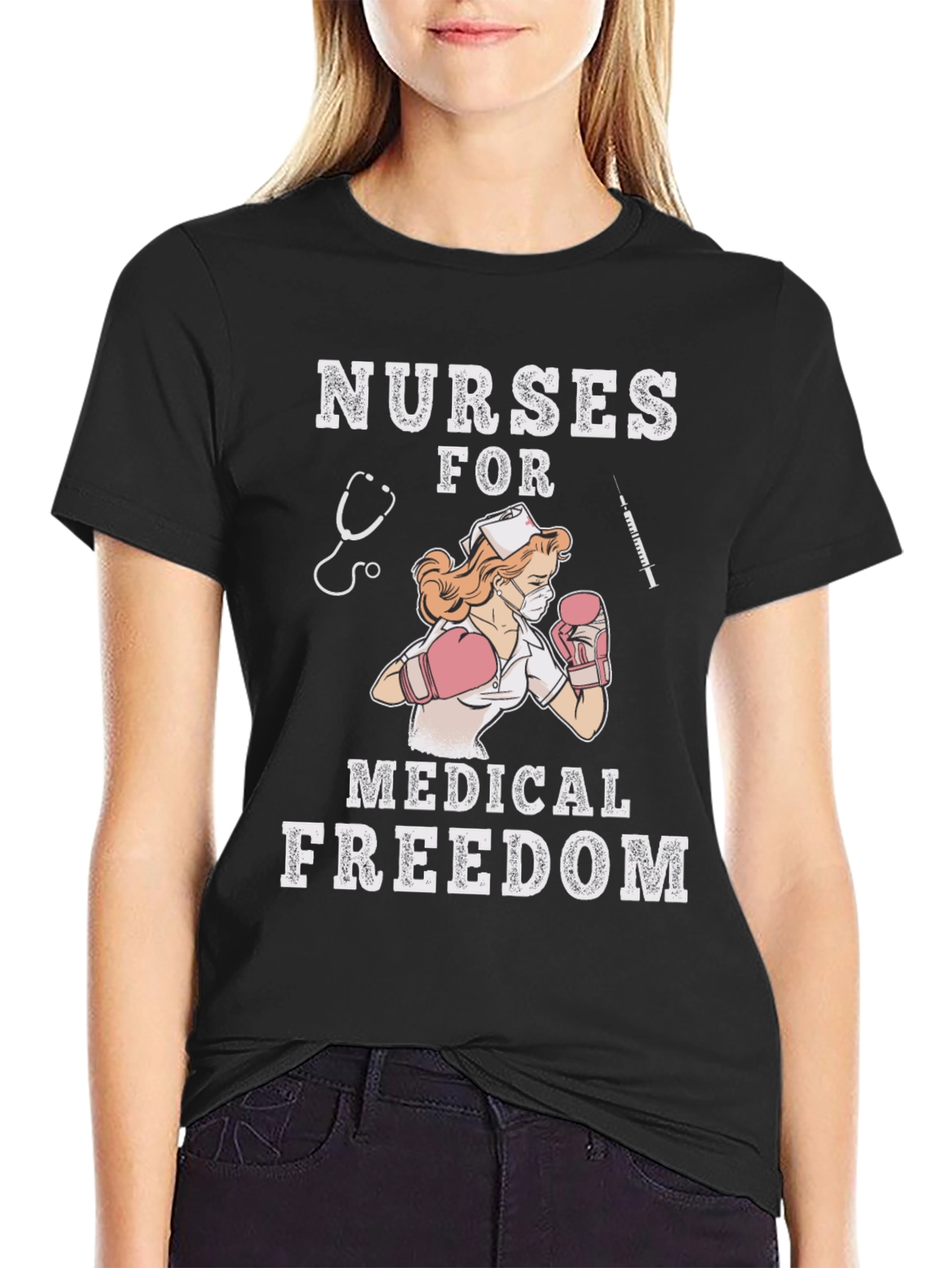 Black Nurses for Medical Freedom T-Shirt view 2