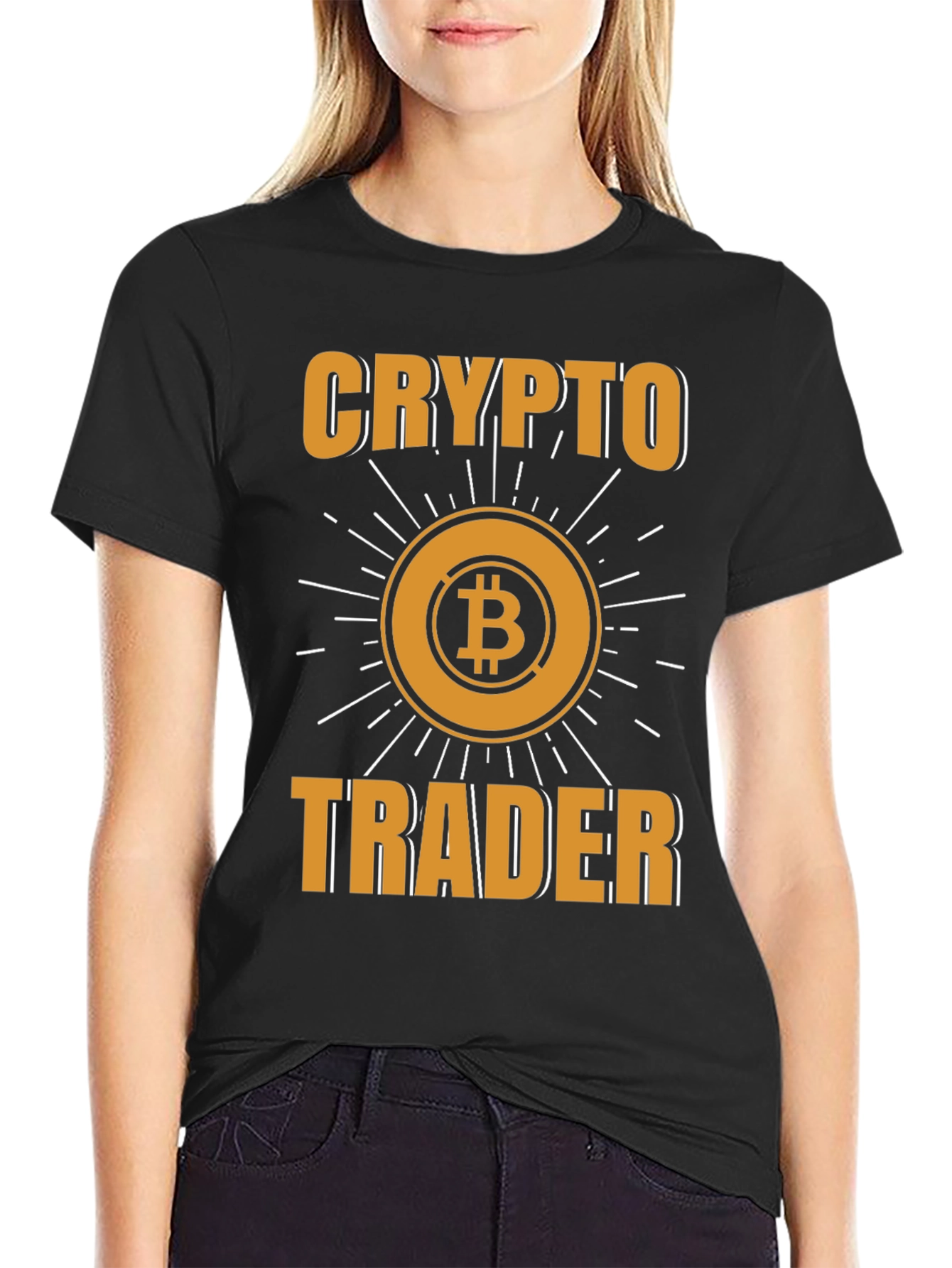Black Crypto Trader Bitcoin T-Shirt view 2