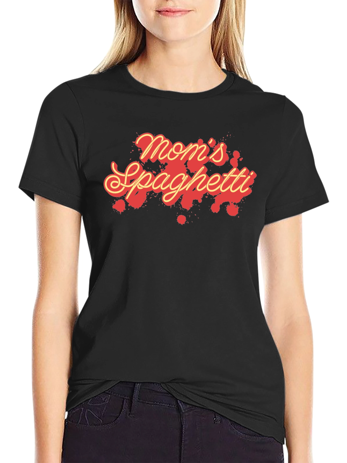 Black Mom's Spaghetti Graphic T-Shirt - Unisex view 2