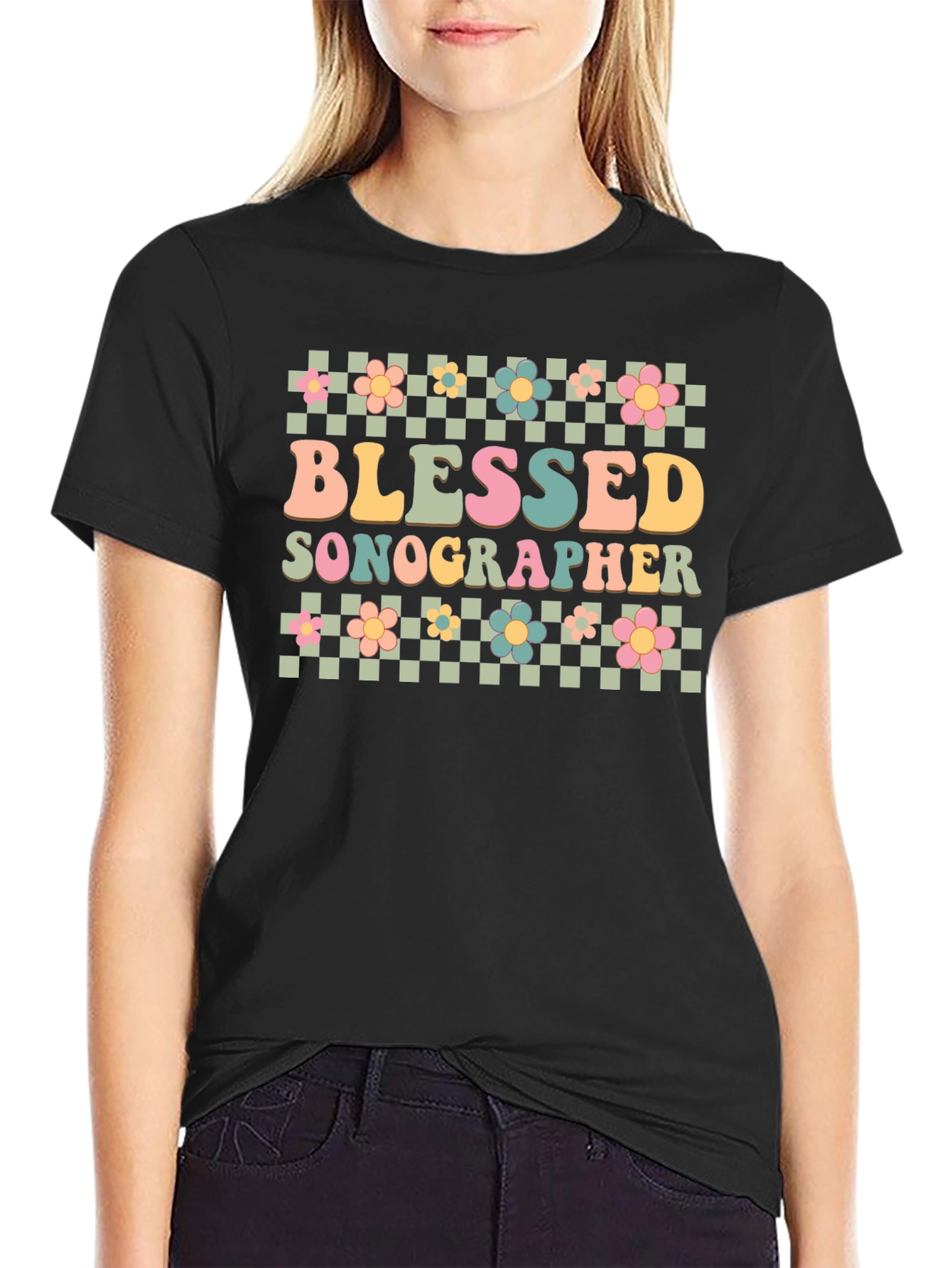 Black Blessed Sonographer Graphic Tee view 2
