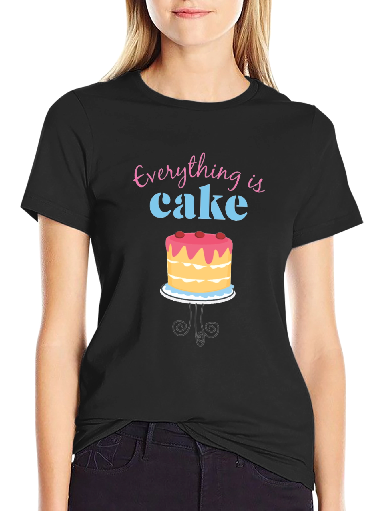 Black Everything is Cake T-Shirt view 2