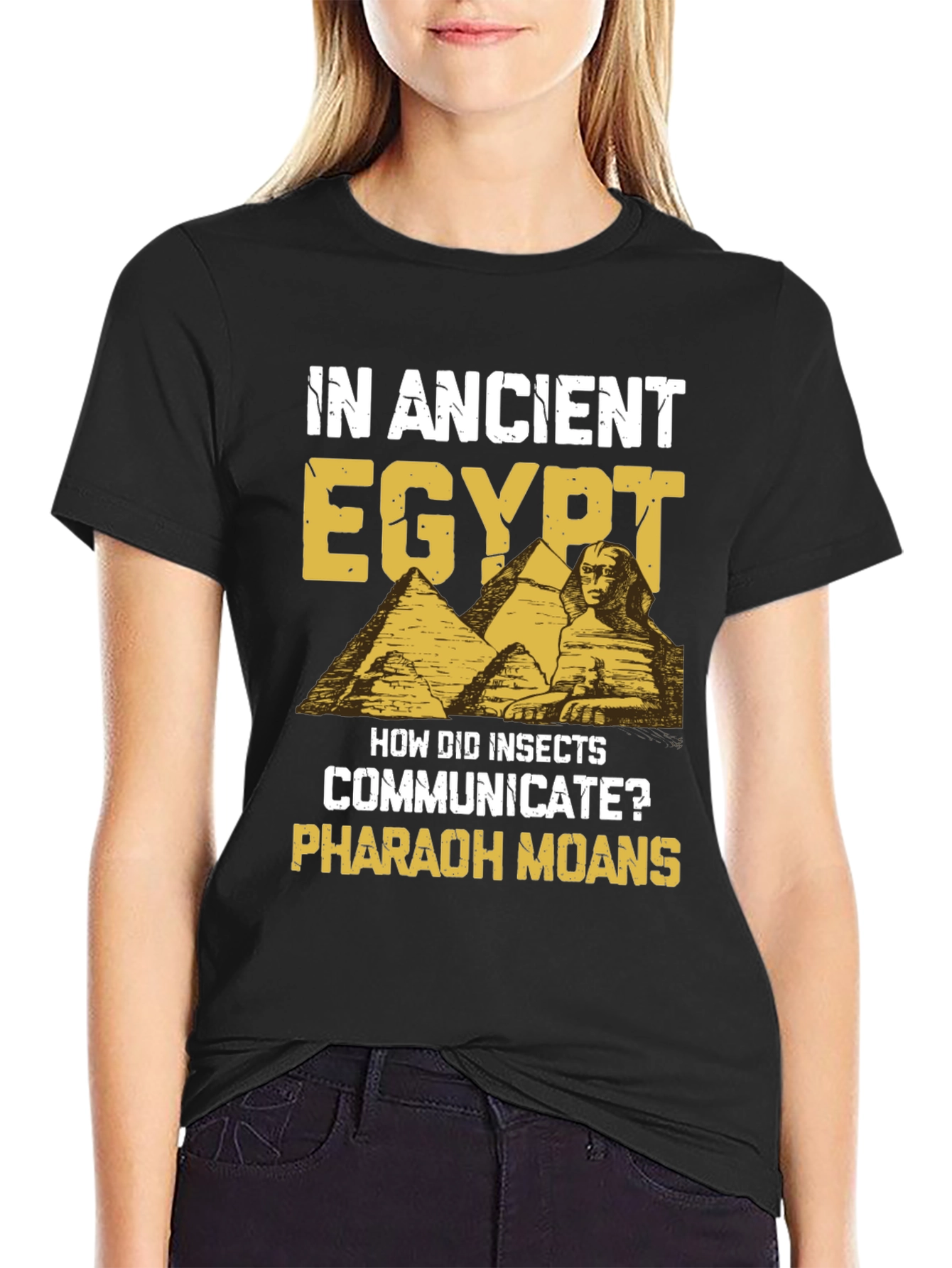 Black Ancient Egypt Pharaoh Moans Humor T-Shirt view 2
