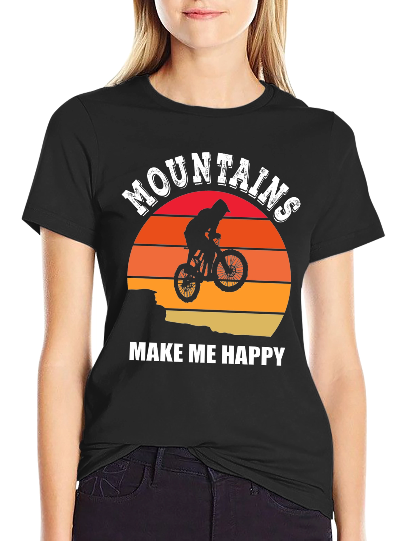 Black Mountains Make Me Happy Graphic T-Shirt view 2