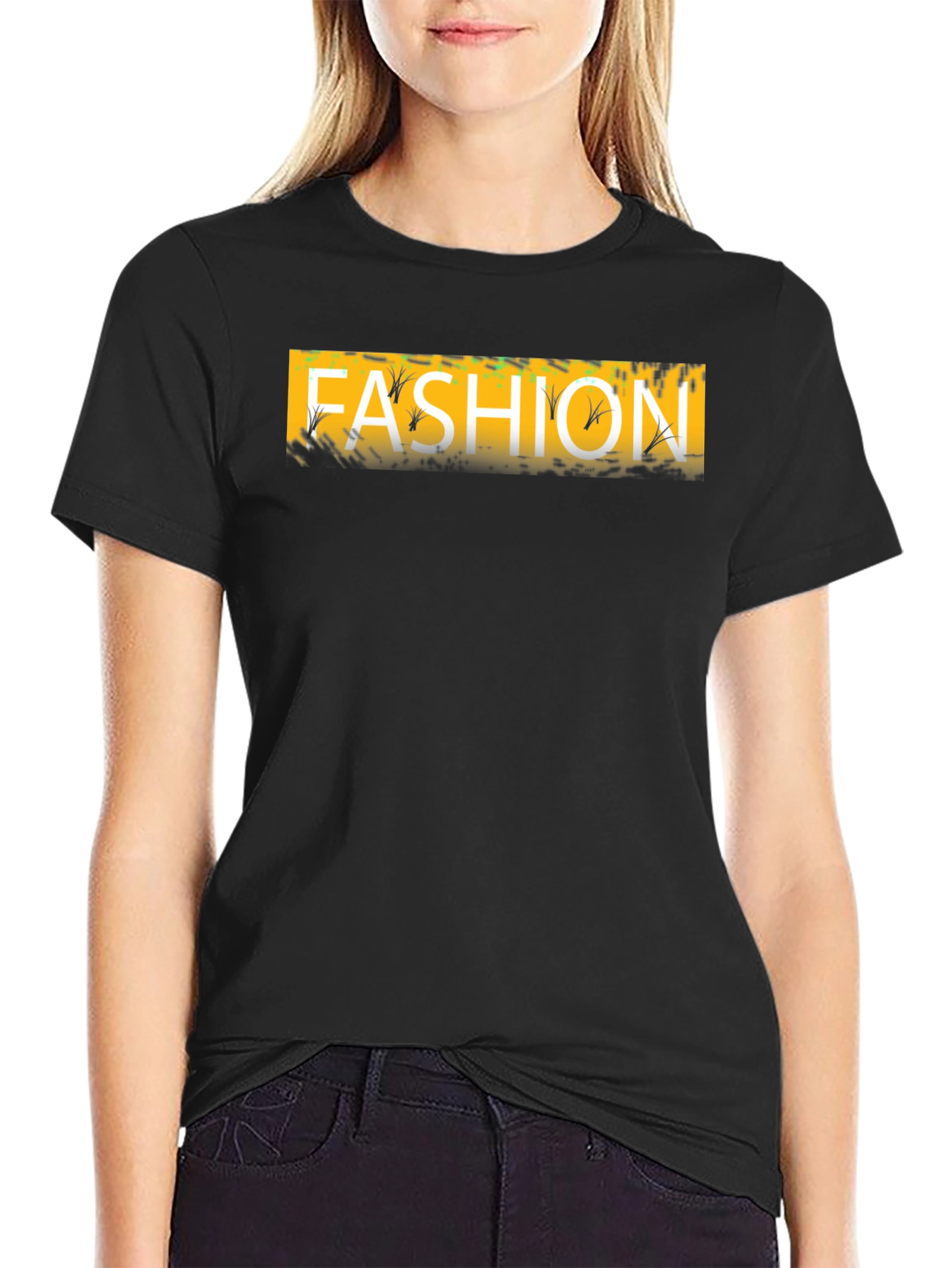 Black Fashion Graphic Tee - Stylish Black T-Shirt for Men view 2