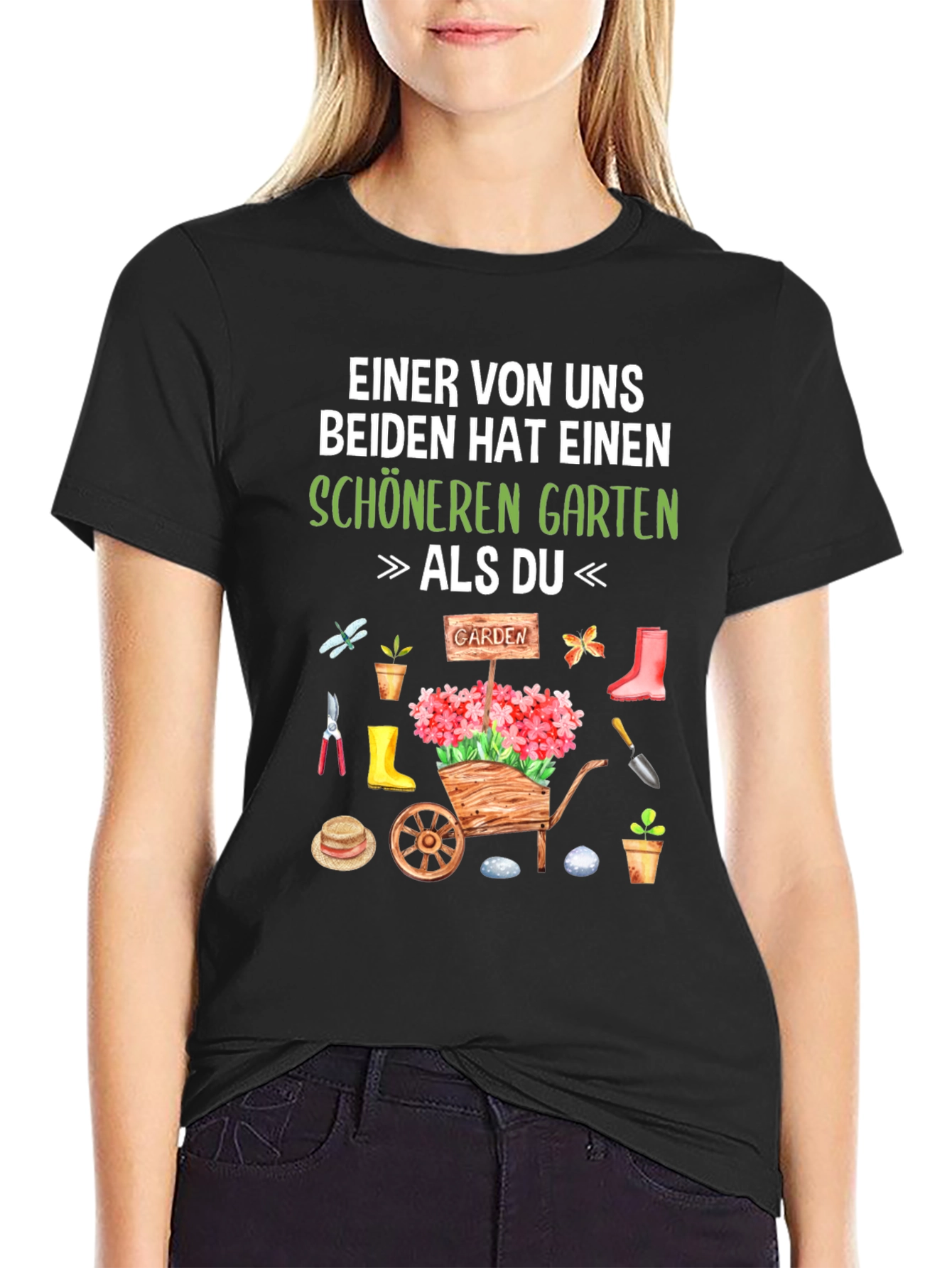 Black Gardener T-Shirt: "Schöneren Garten" view 2