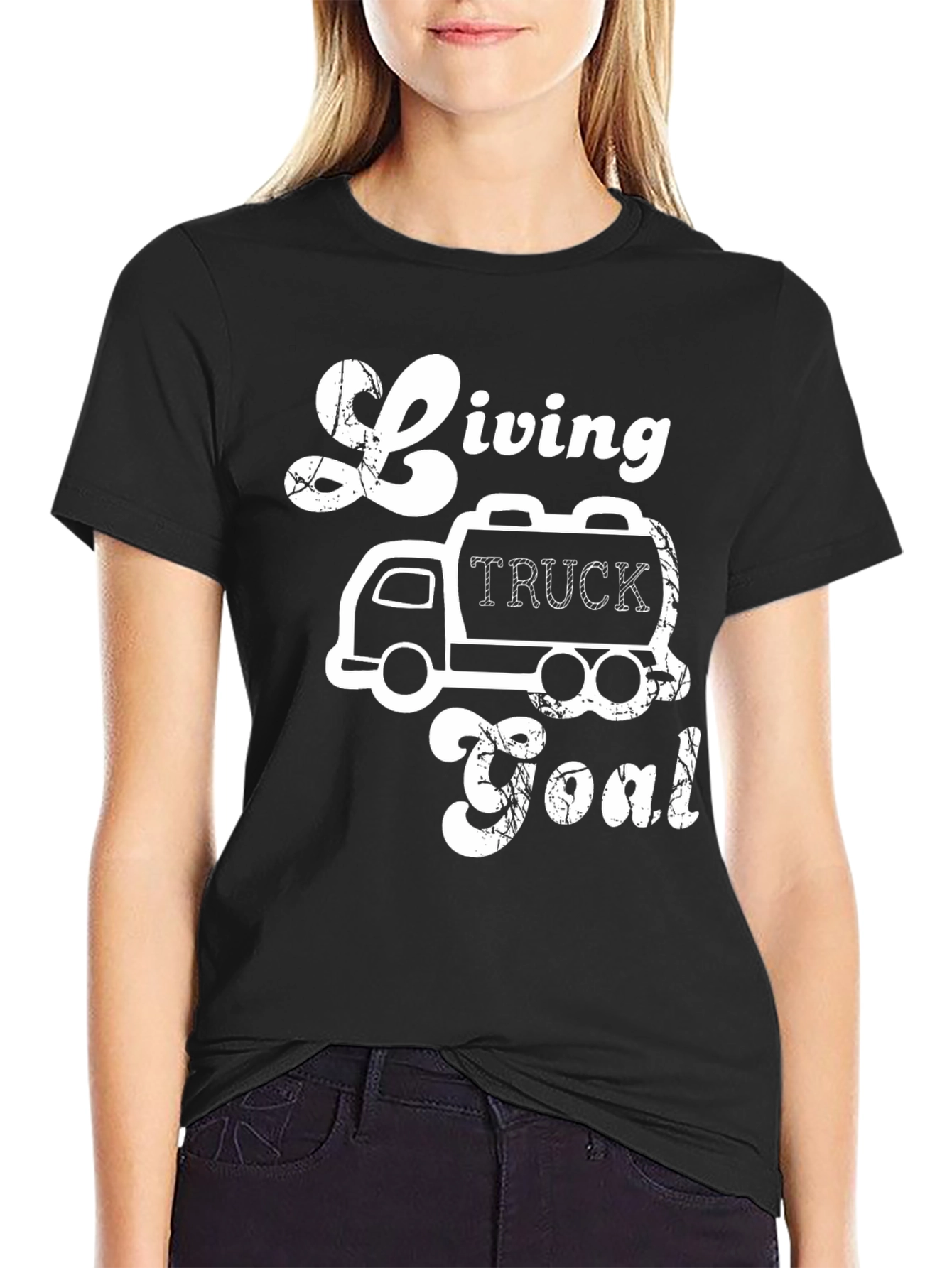 Black Living Truck Goal Black Graphic Tee view 2