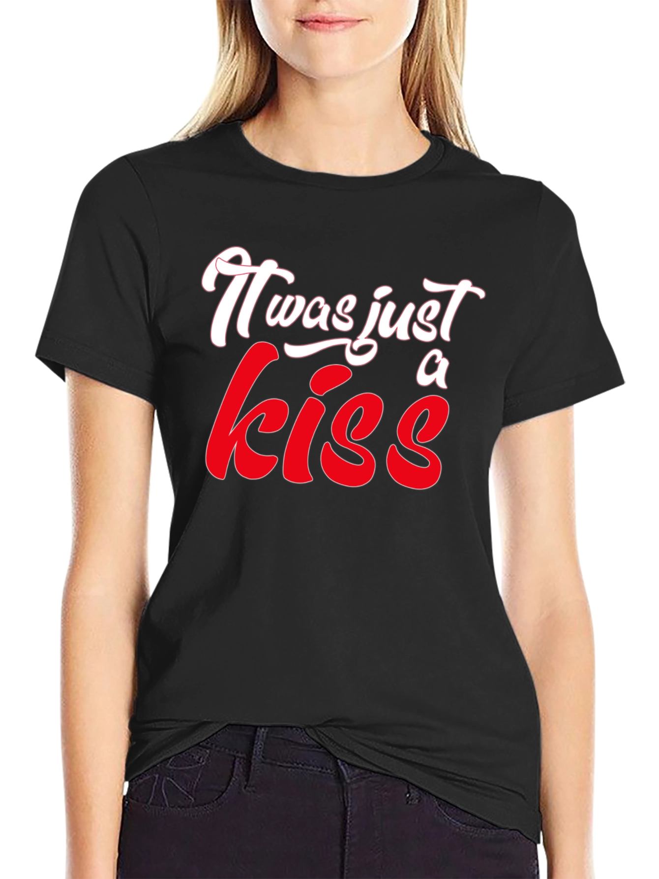 Black It Was Just A Kiss Graphic T-Shirt view 2