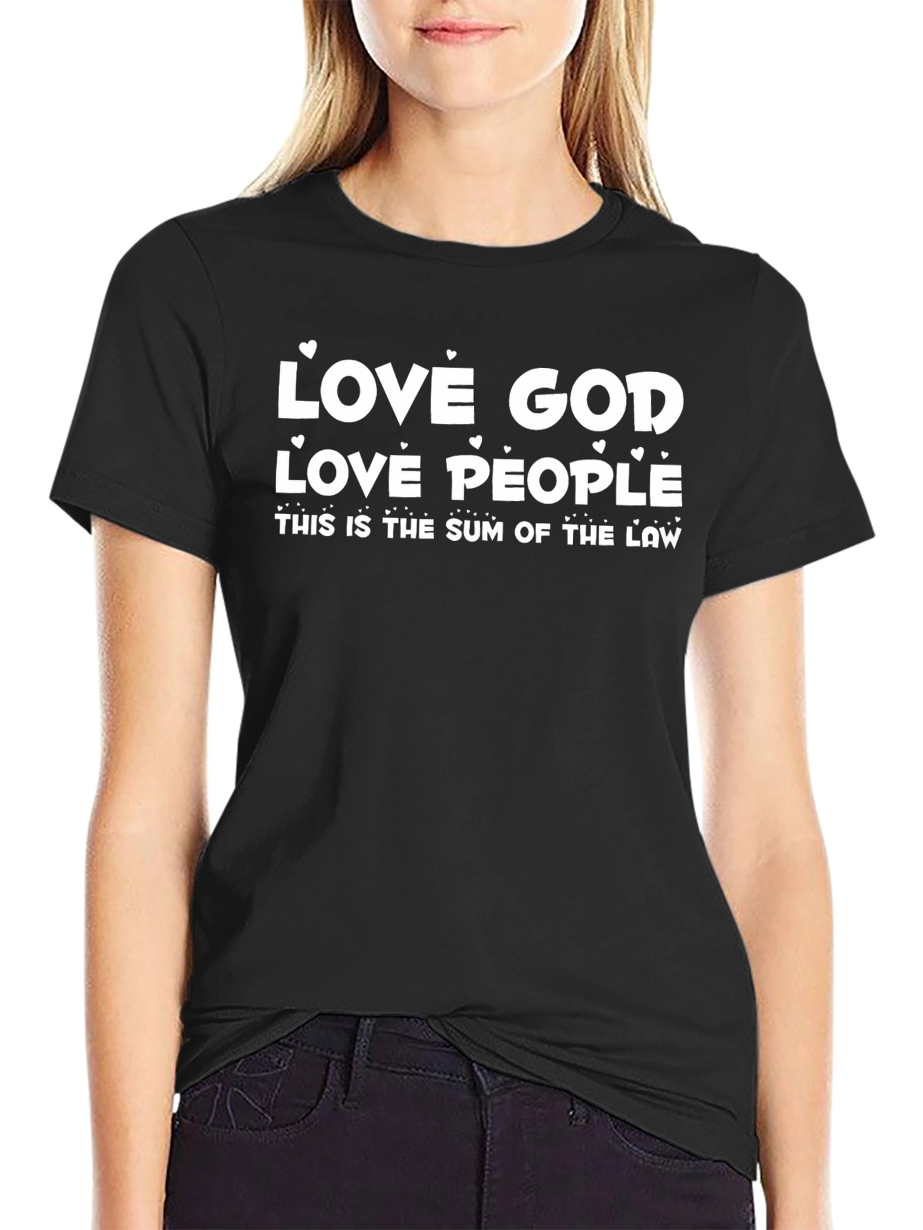 Black Love God, Love People T-Shirt - Christian Apparel view 2