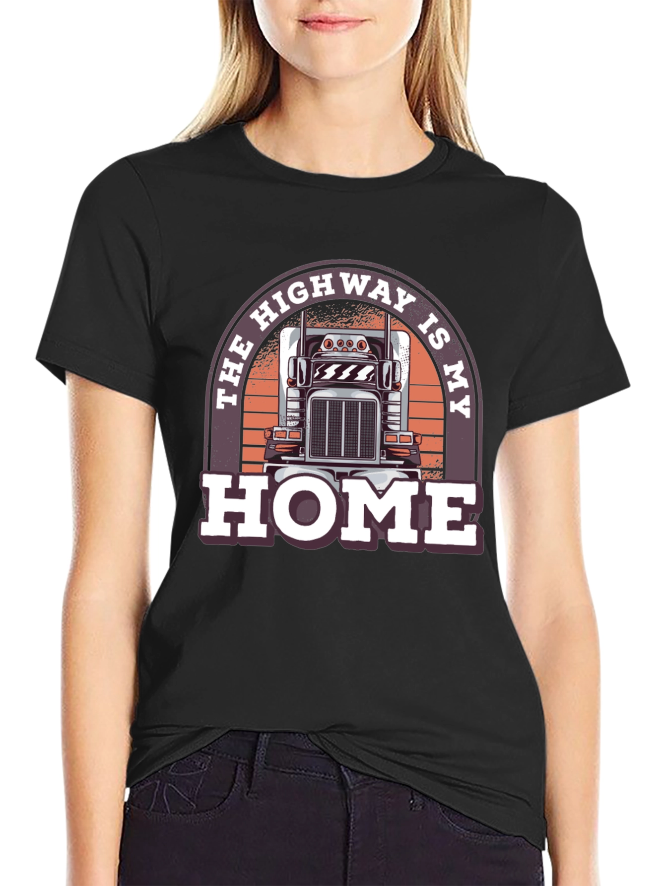 Black Highway Is My Home Trucker T-Shirt view 2