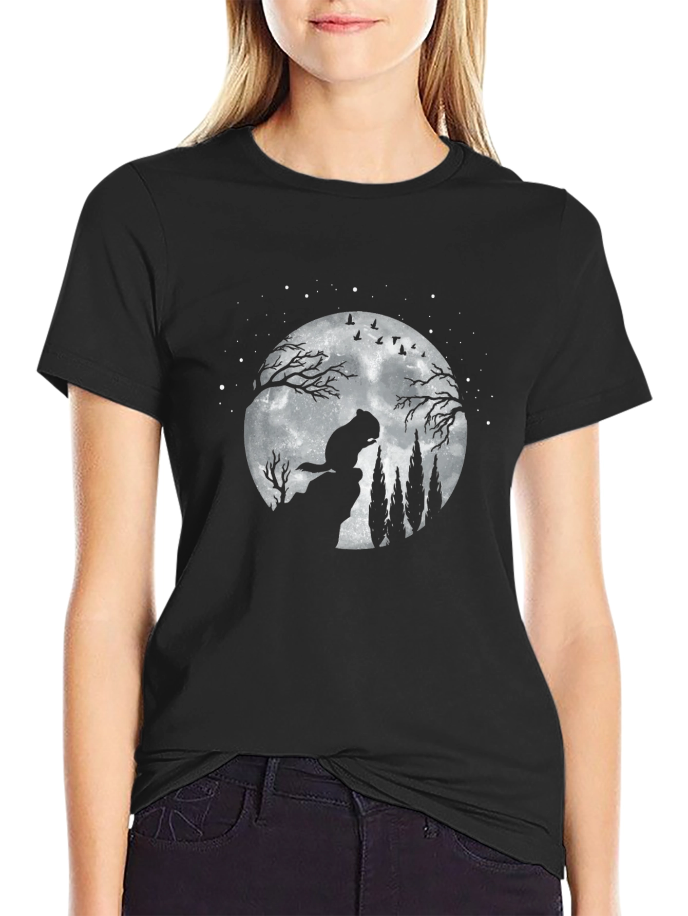 Black Moonlit Beaver T-Shirt view 2