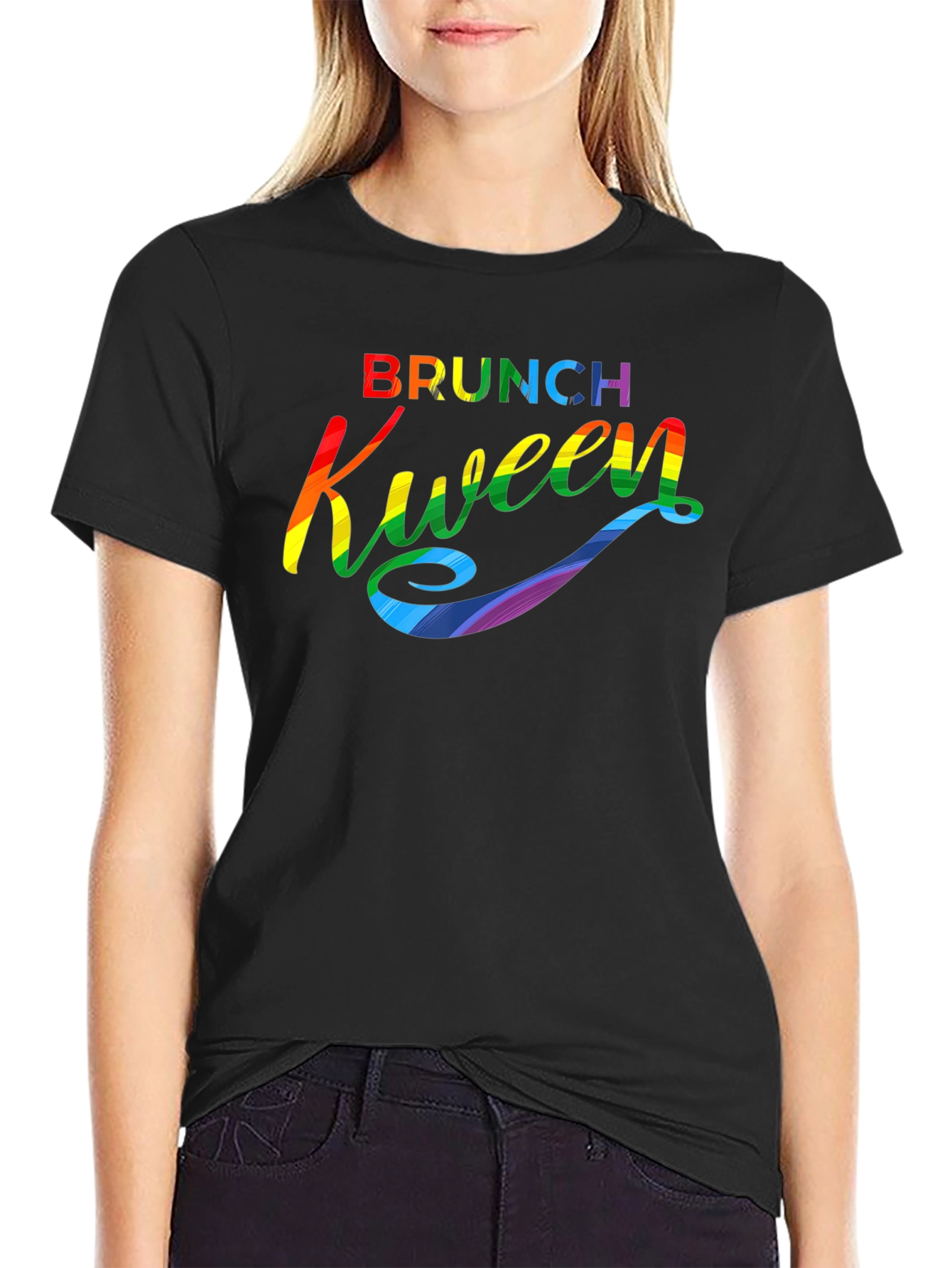 Black Brunch Kween Pride T-Shirt - Rainbow Graphic Tee view 2