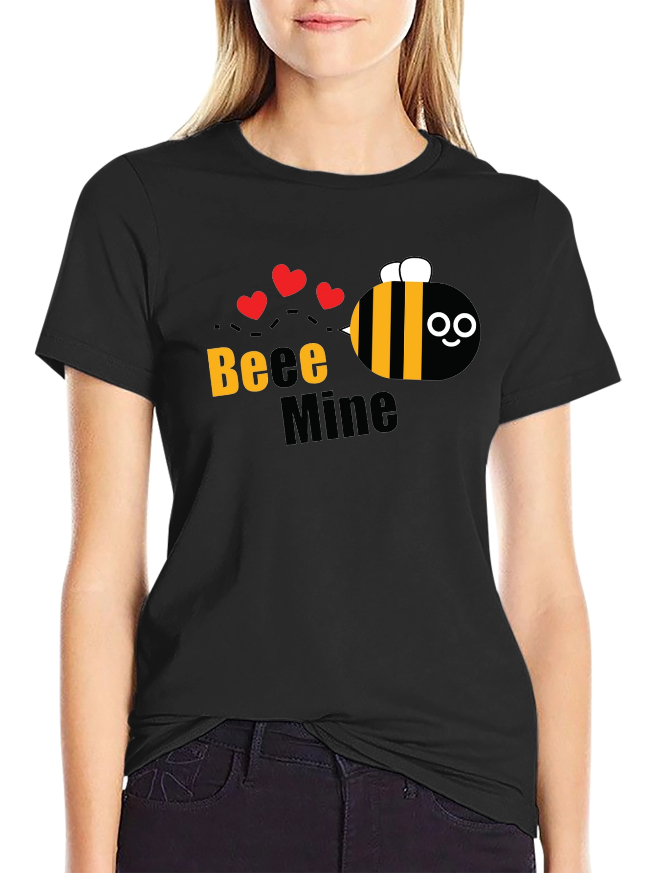 Black Bee Mine Graphic T-Shirt - Cute Valentine's Day Tee view 2