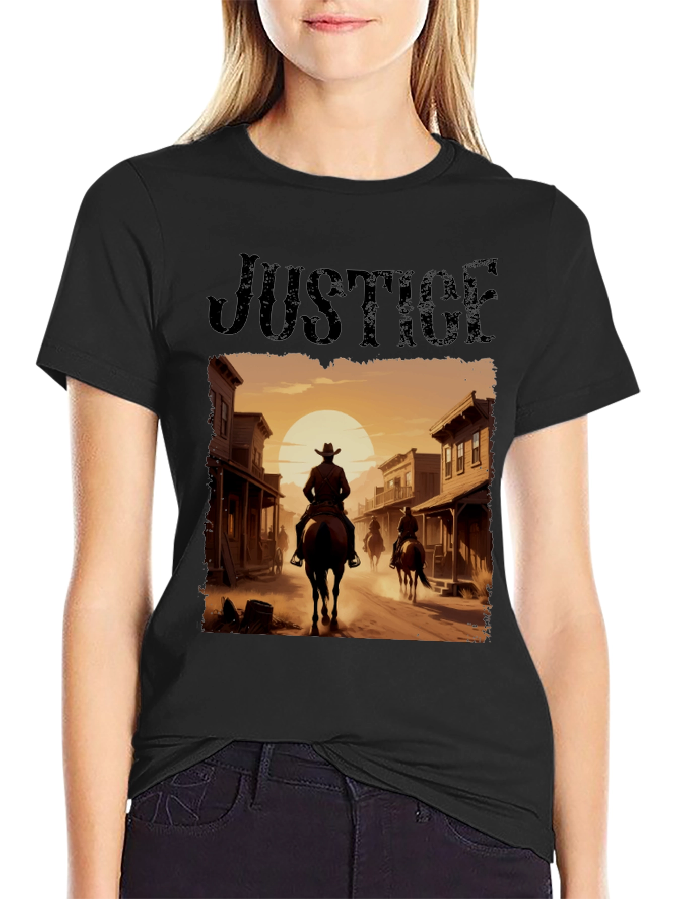 Black Justice Cowboy T-Shirt view 2