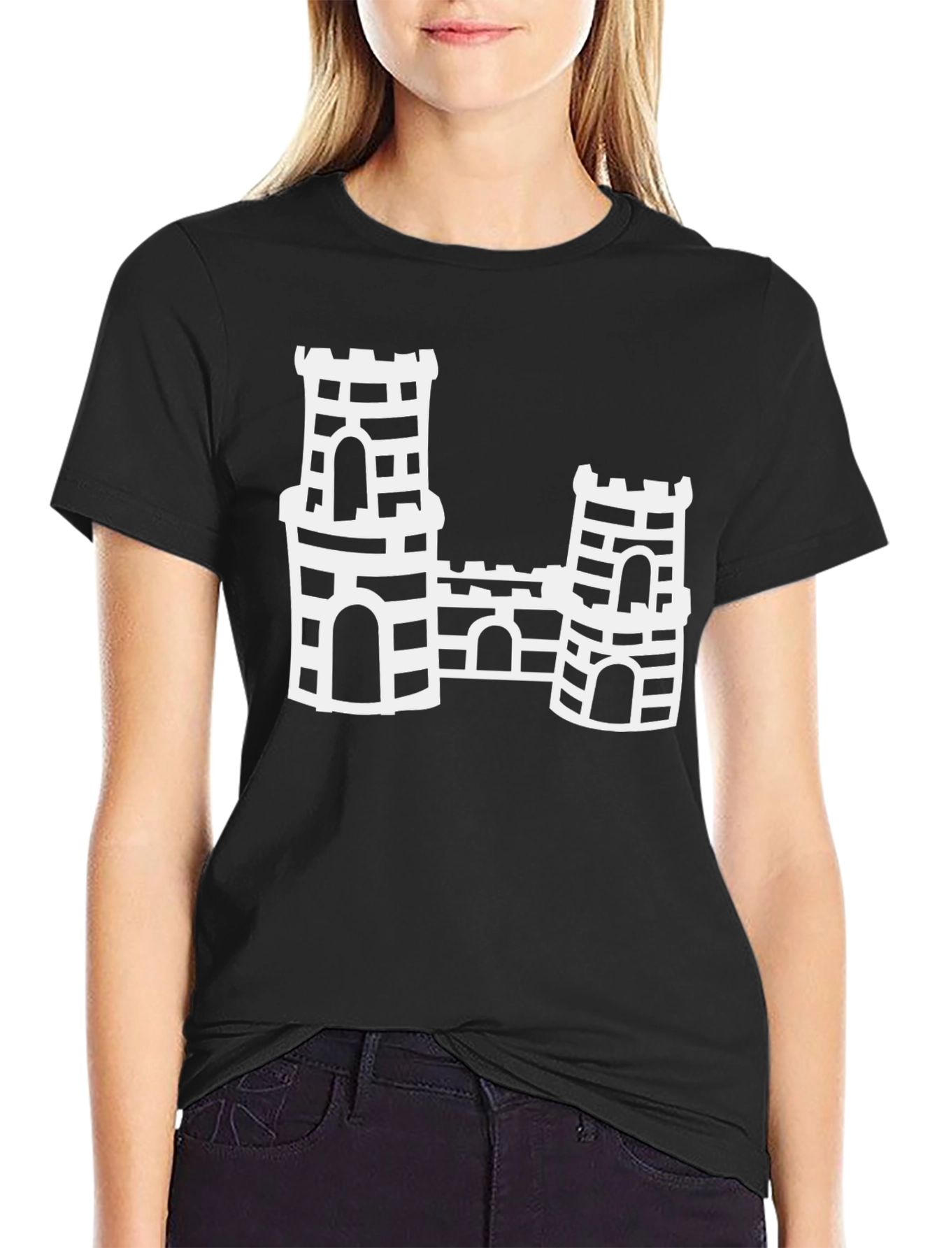 Black Castle Graphic Tee - Black Cotton Blend view 2